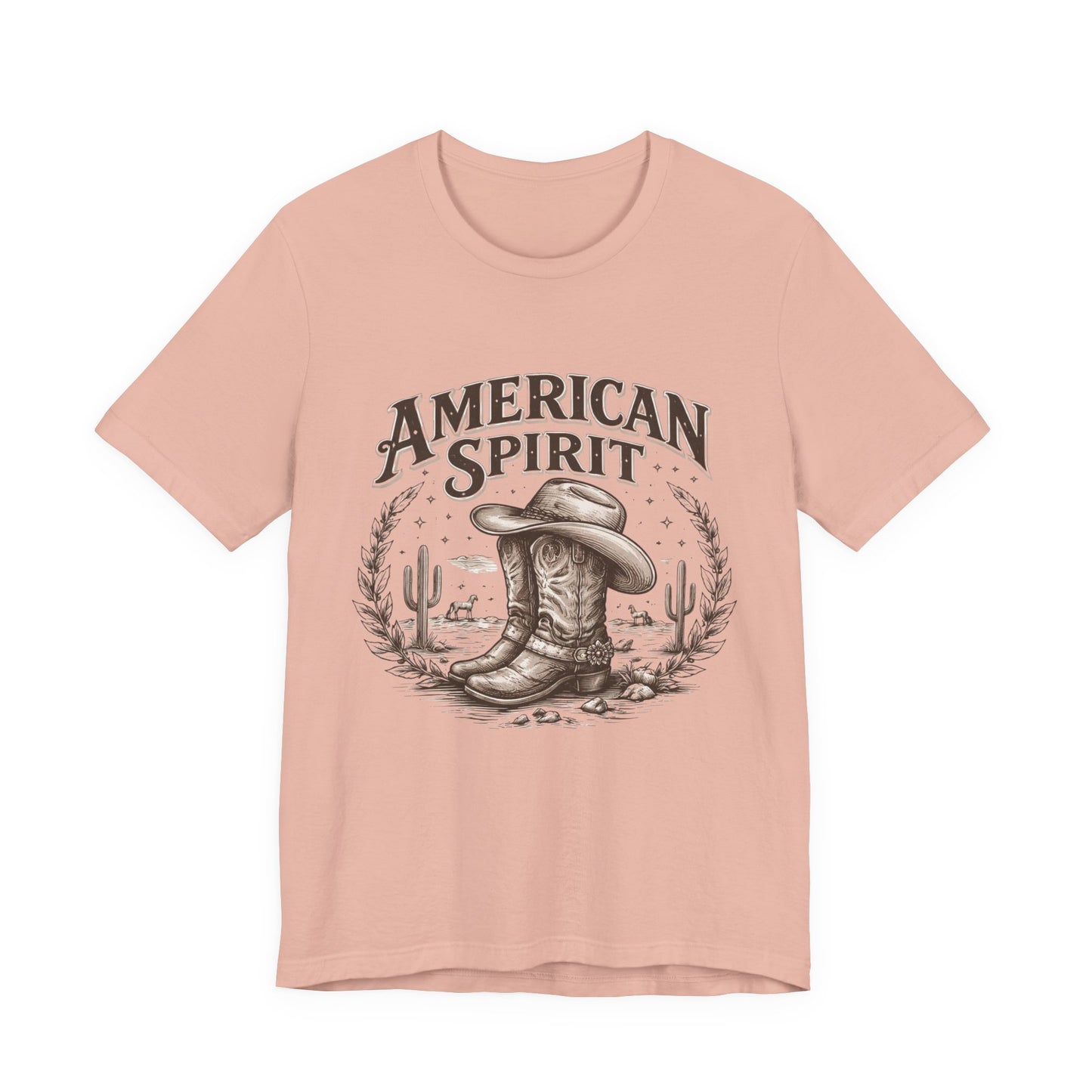 American Spirit Cowboy Tee — Western Boot & Cactus Vintage Graphic T-Shirt