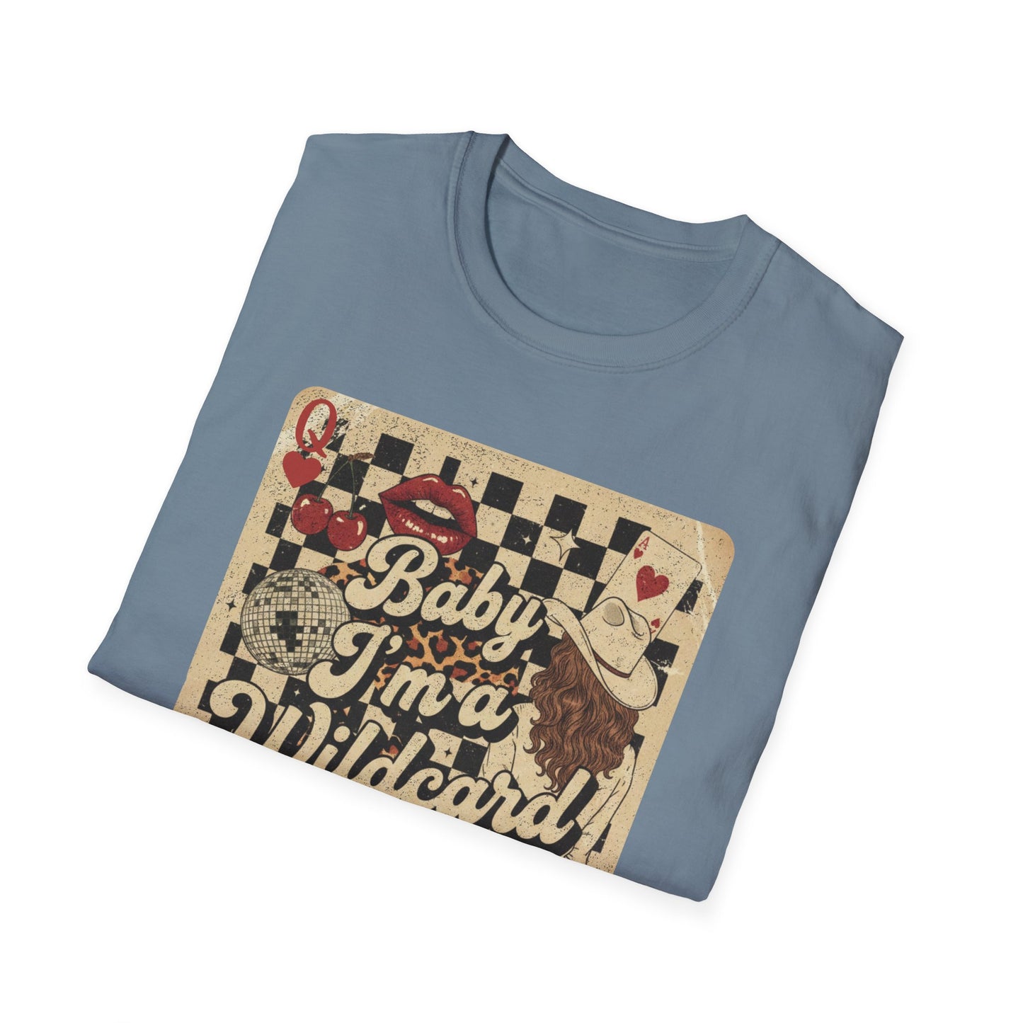 Wildcard Vintage Playing Card T-Shirt — “Baby I’m a Wildcard” Retro Casino Tee