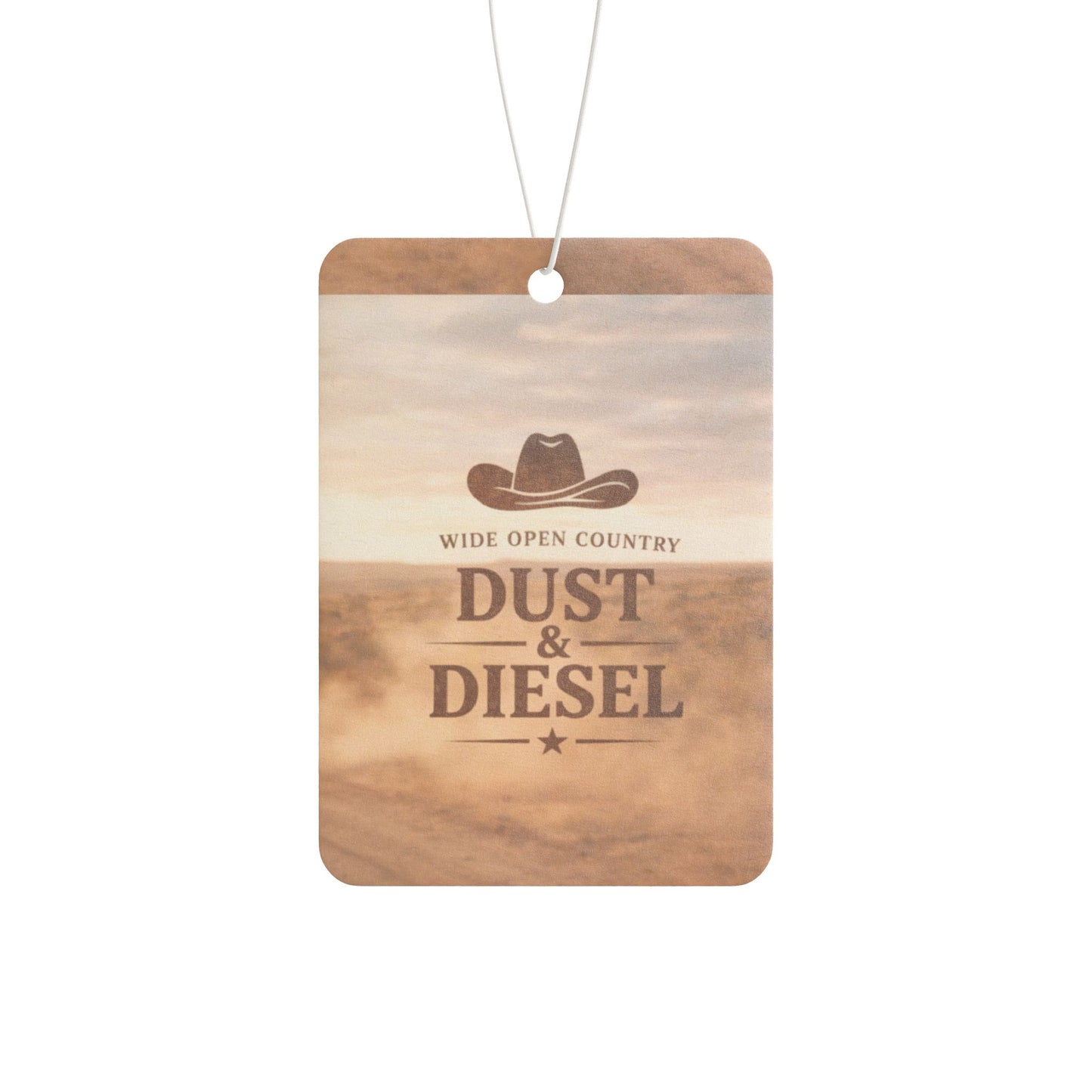 Dust & Diesel Car Air Freshener | Cowboy Hat, Western Desert