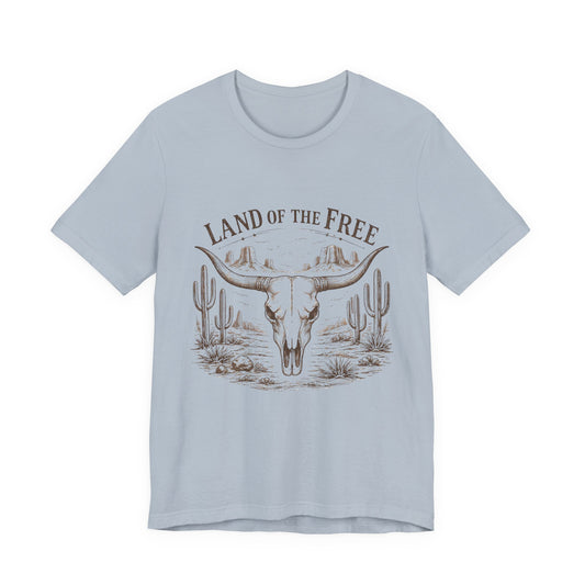 Western 'Land of the Free' Skull Tee