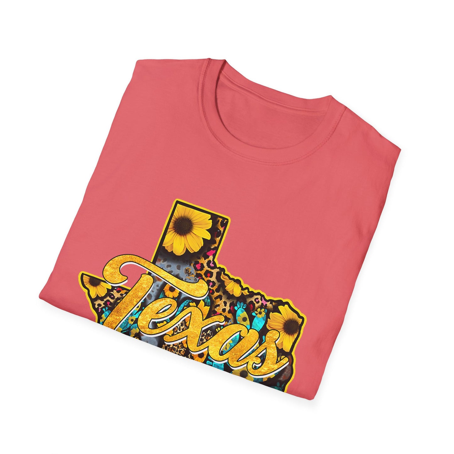 Texas Sunflower State T-Shirt — Floral Texas Map Graphic