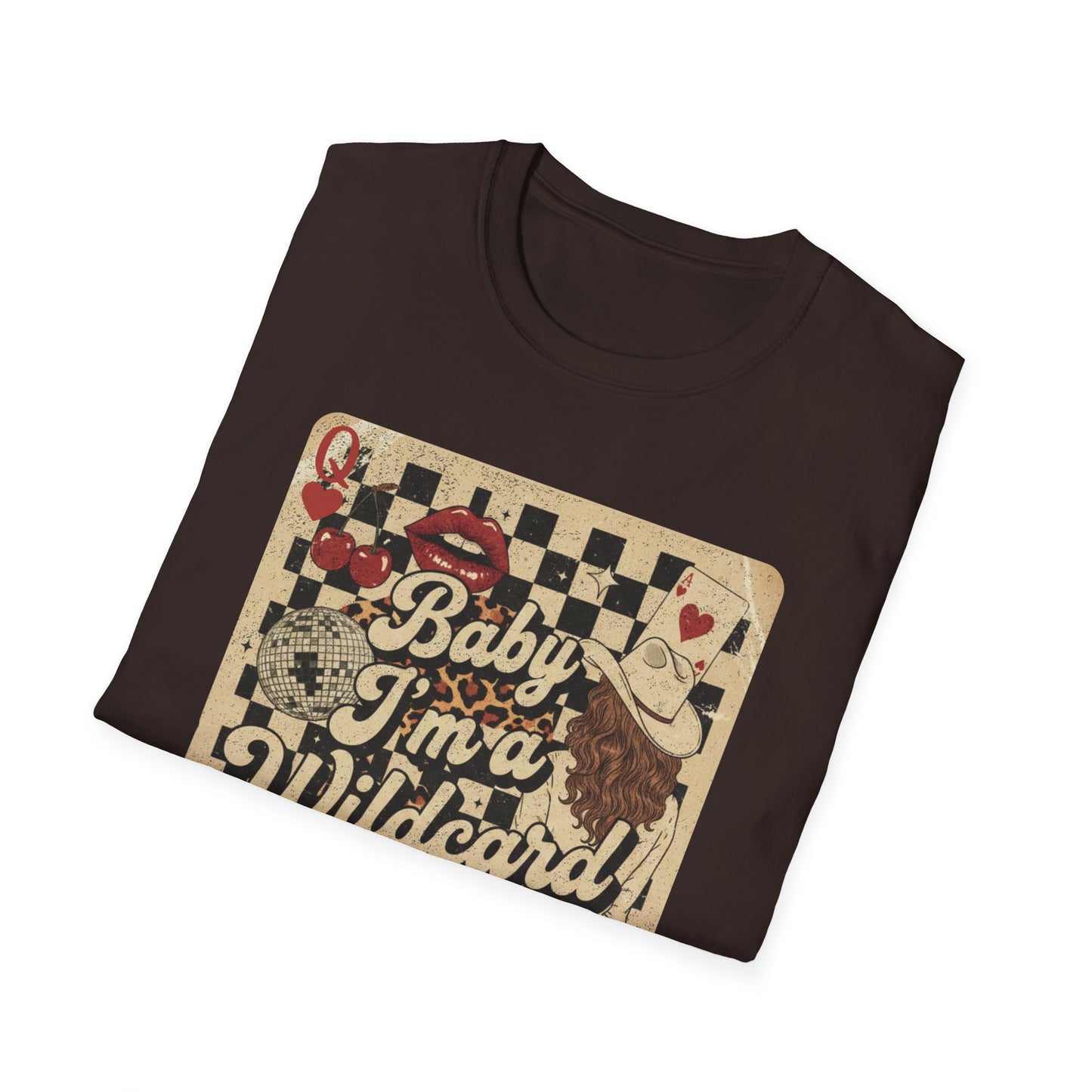 Wildcard Vintage Playing Card T-Shirt — “Baby I’m a Wildcard” Retro Casino Tee