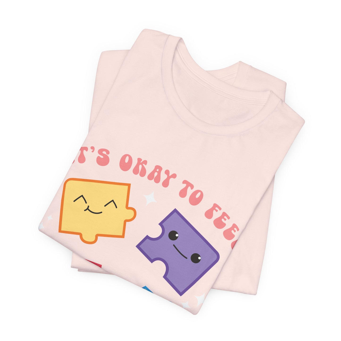 “It’s Okay to Feel” Puzzle Pieces Tee — Mental Health Awareness Comfort Shirt