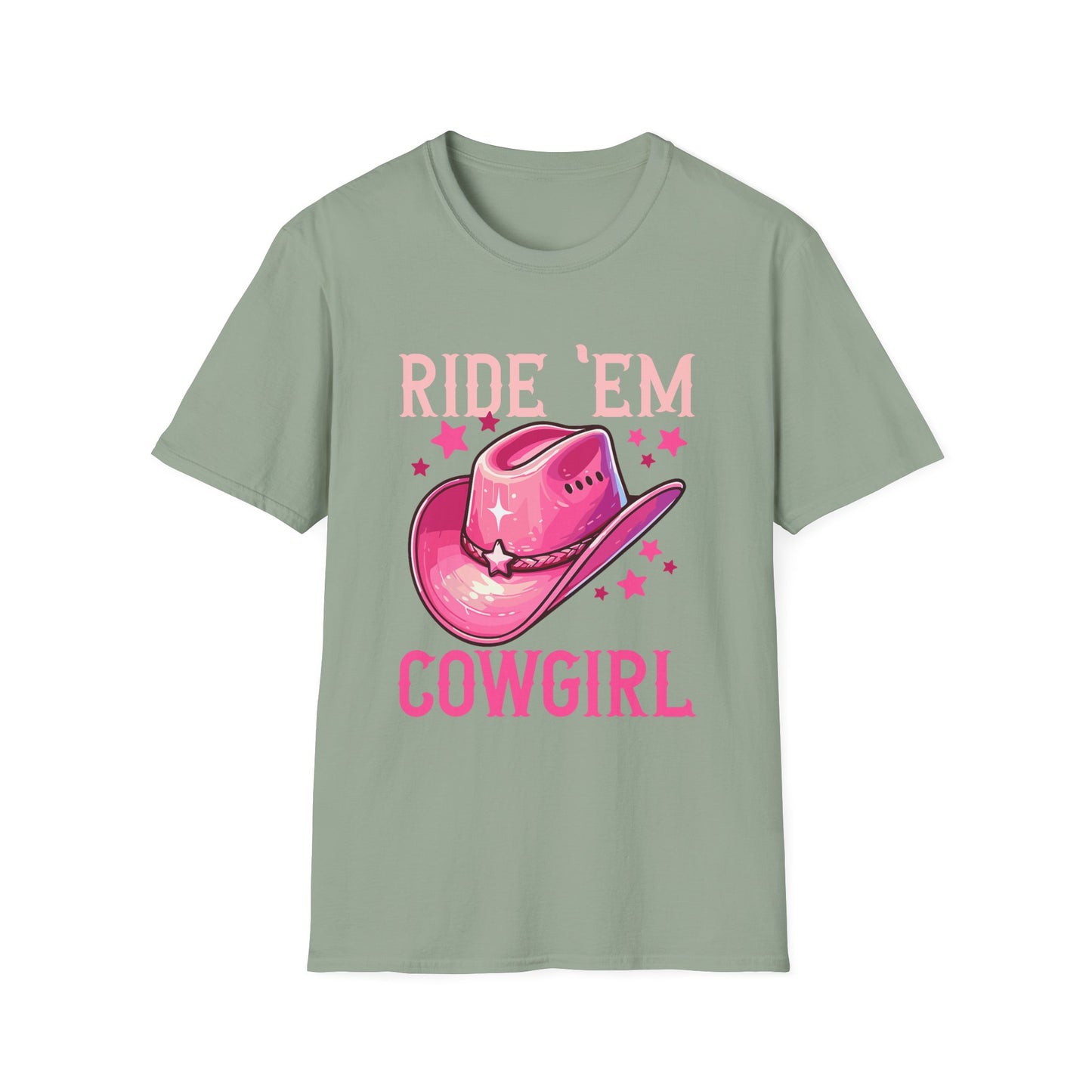 Ride 'Em Cowgirl T-Shirt — Pink Cowboy Hat Graphic Tee