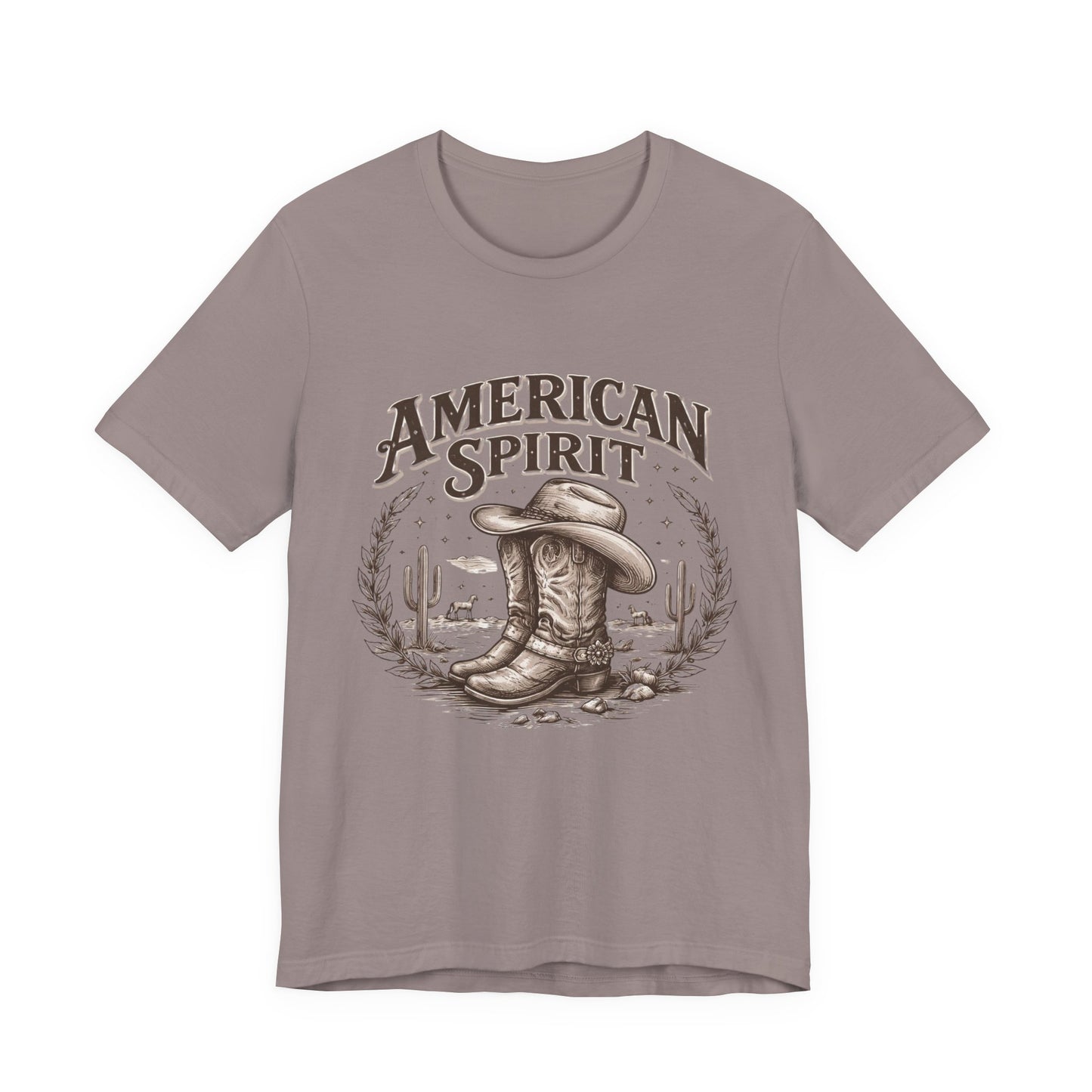 American Spirit Cowboy Tee — Western Boot & Cactus Vintage Graphic T-Shirt