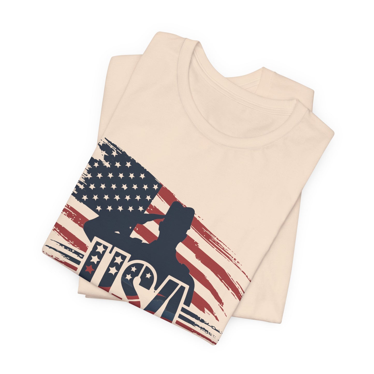 USA Veteran T-Shirt – American Flag Silhouette Patriotic Tee