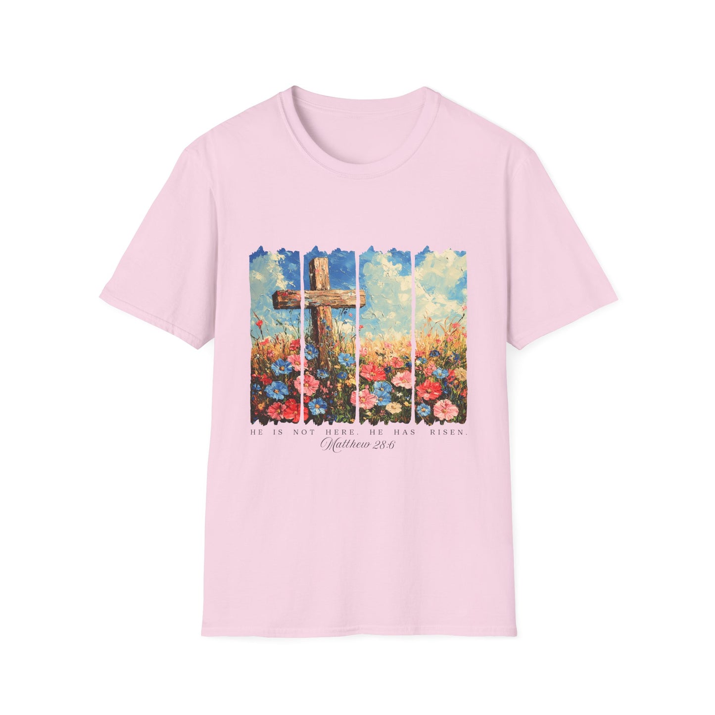 Cross and Flowers T-Shirt – Christian Faith Floral Graphic Tee (Acts 2:37)