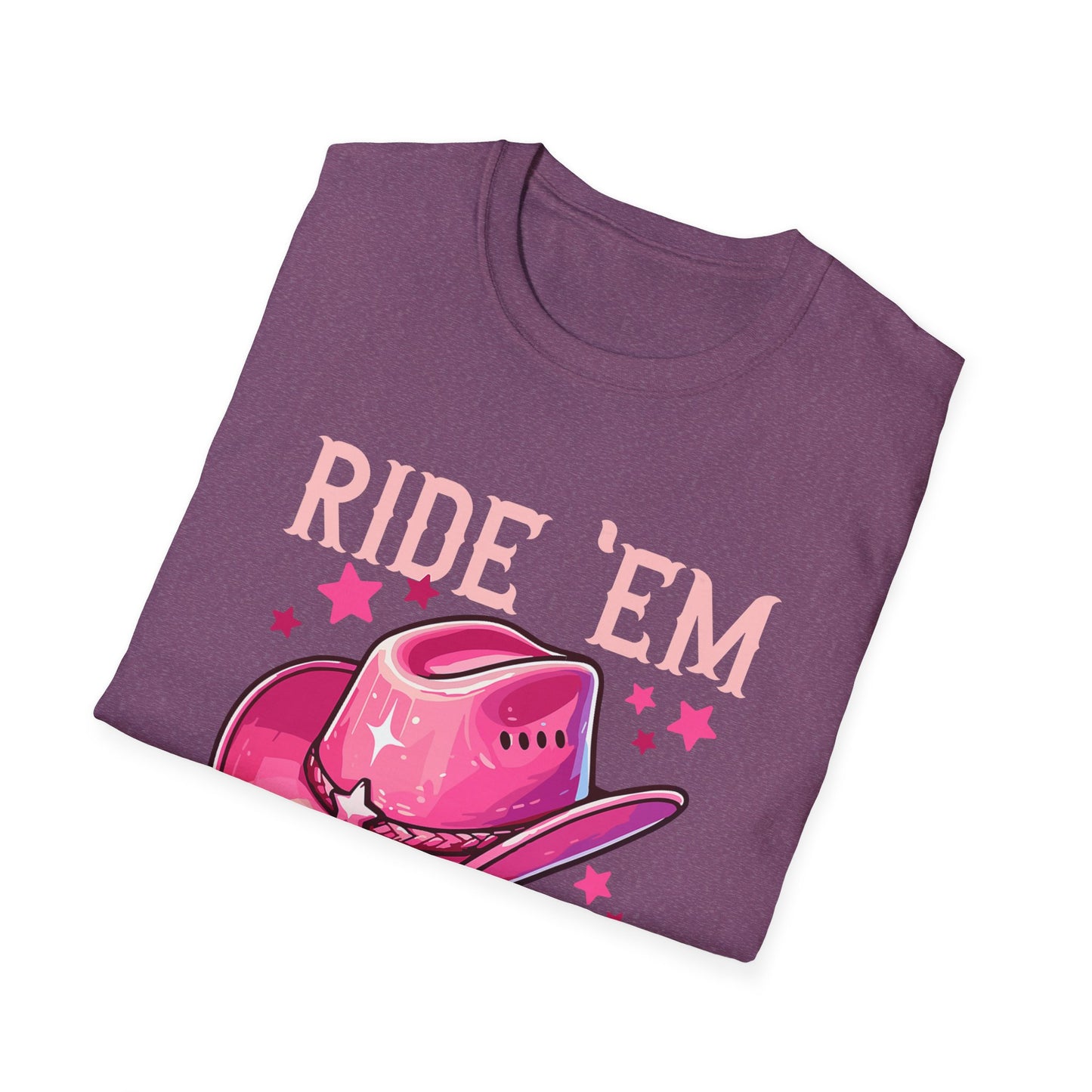 Ride 'Em Cowgirl T-Shirt — Pink Cowboy Hat Graphic Tee