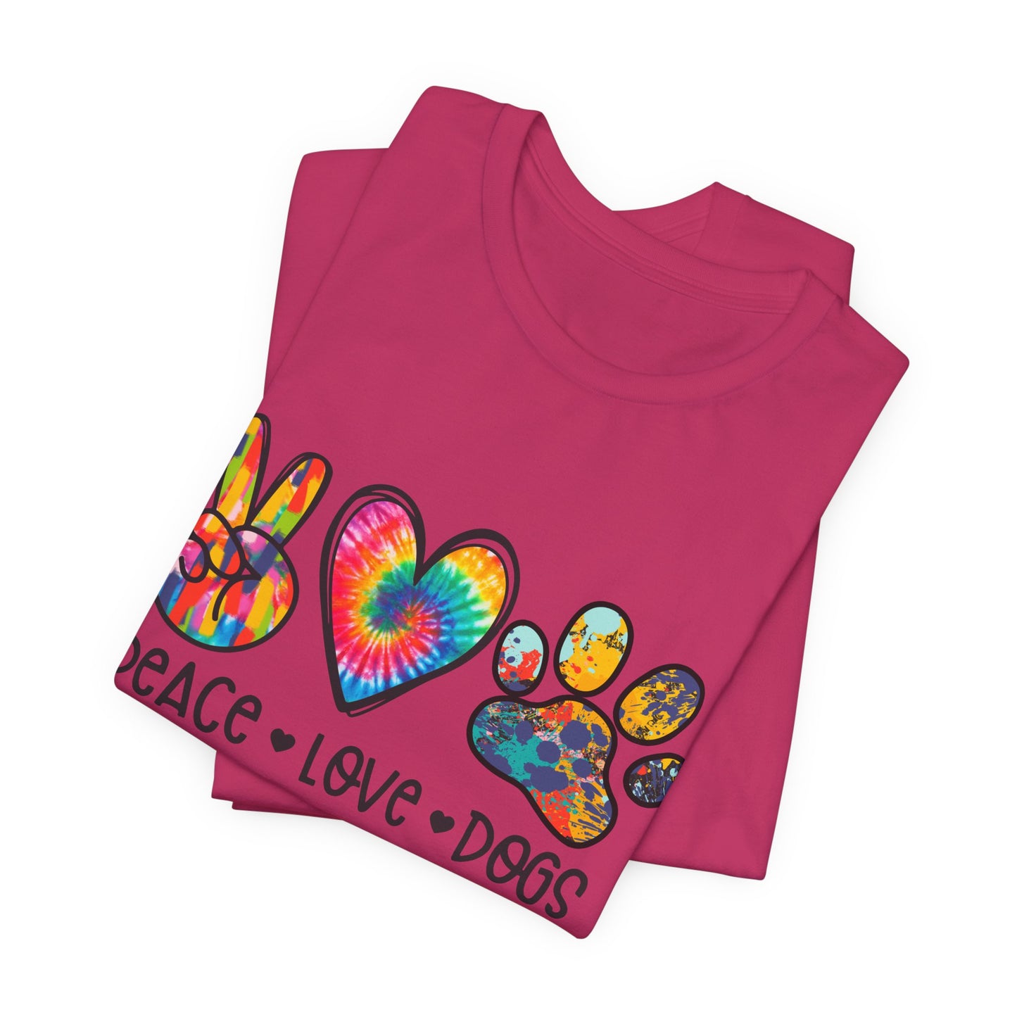 Peace Love Dogs Tie-Dye T-Shirt