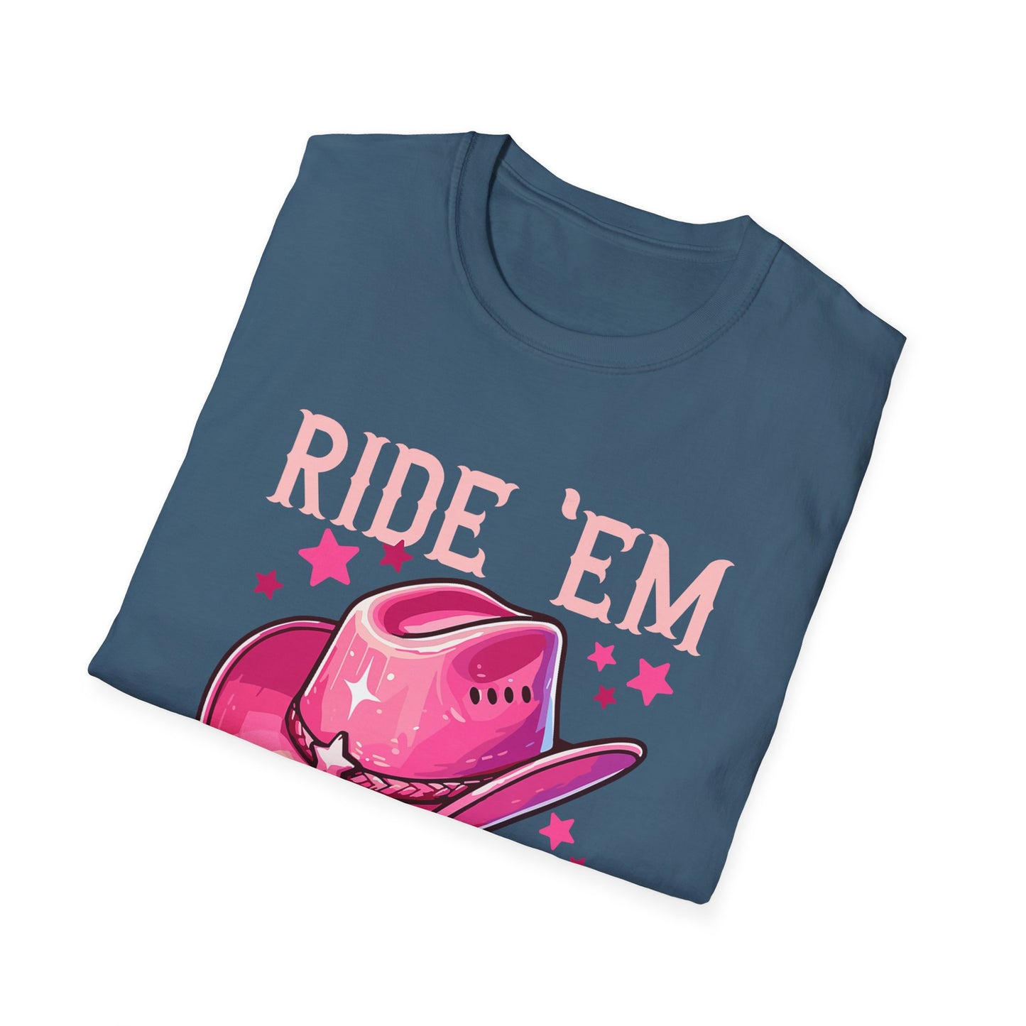 Ride 'Em Cowgirl T-Shirt — Pink Cowboy Hat Graphic Tee