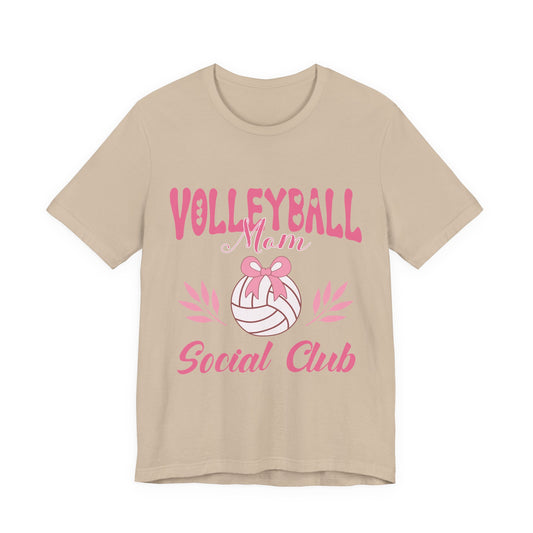 Volleyball Mom Social Club Tee — Pink Volleyball Mom Shirt
