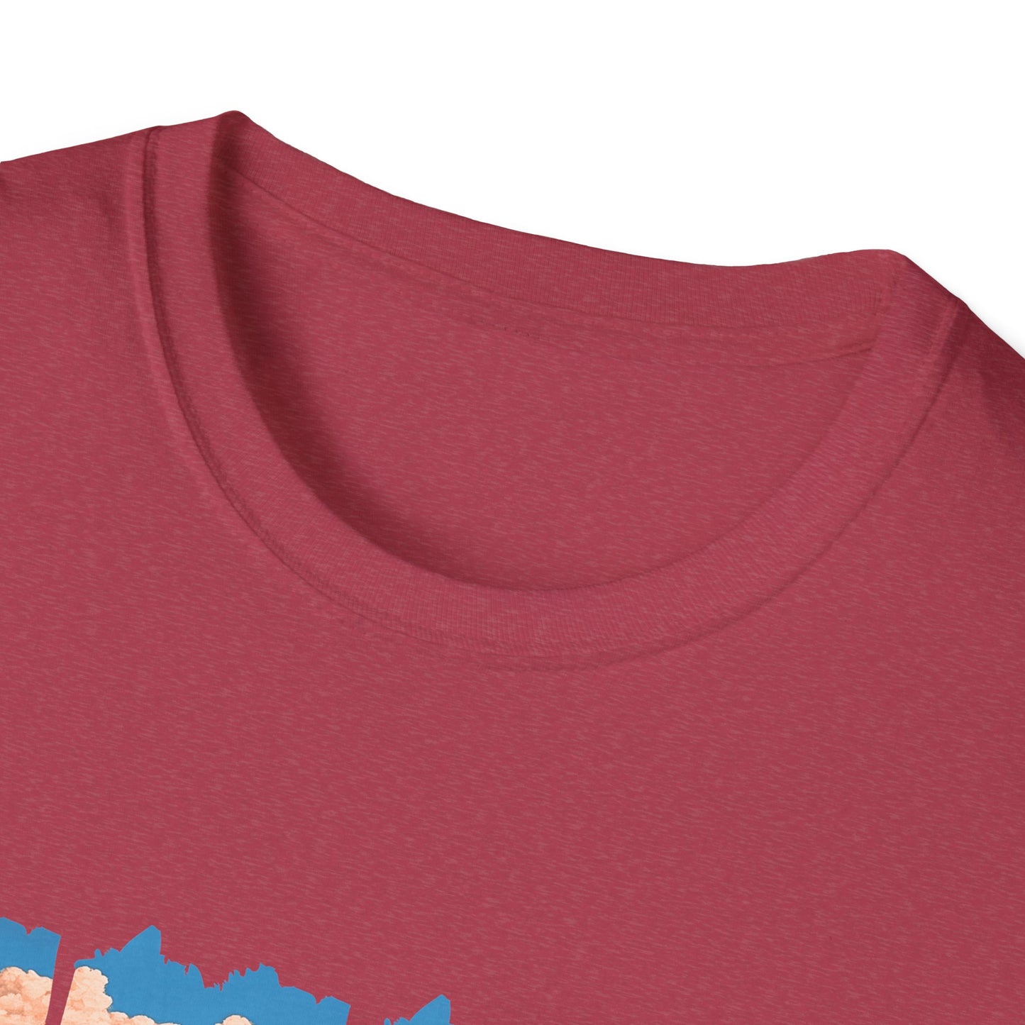 Scenic Meadow Sunrise T-Shirt — Vintage Window Pane Mountain Landscape Tee