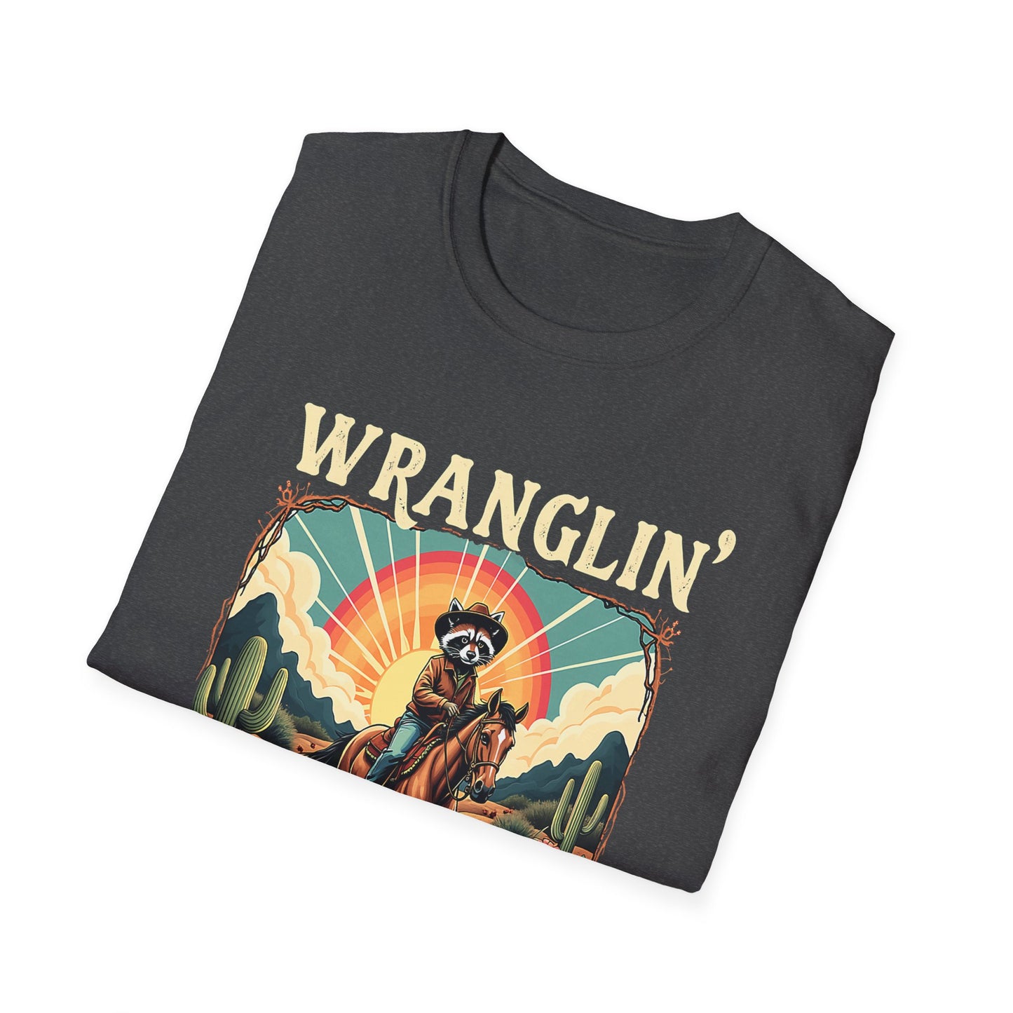 Wranglin' Real Cowboy T-Shirt — Retro Western Rodeo Graphic Tee