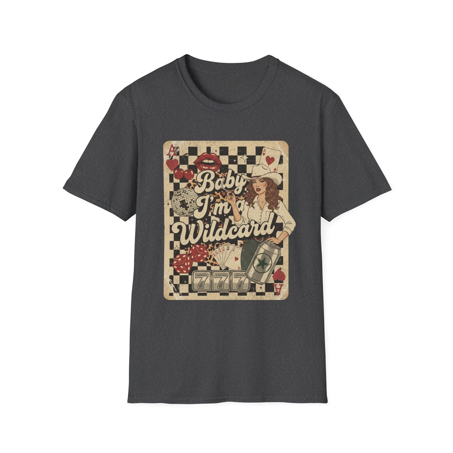 Wildcard Casino Graphic T-Shirt — "Baby I’m a Wildcard" Retro Pinup Tee