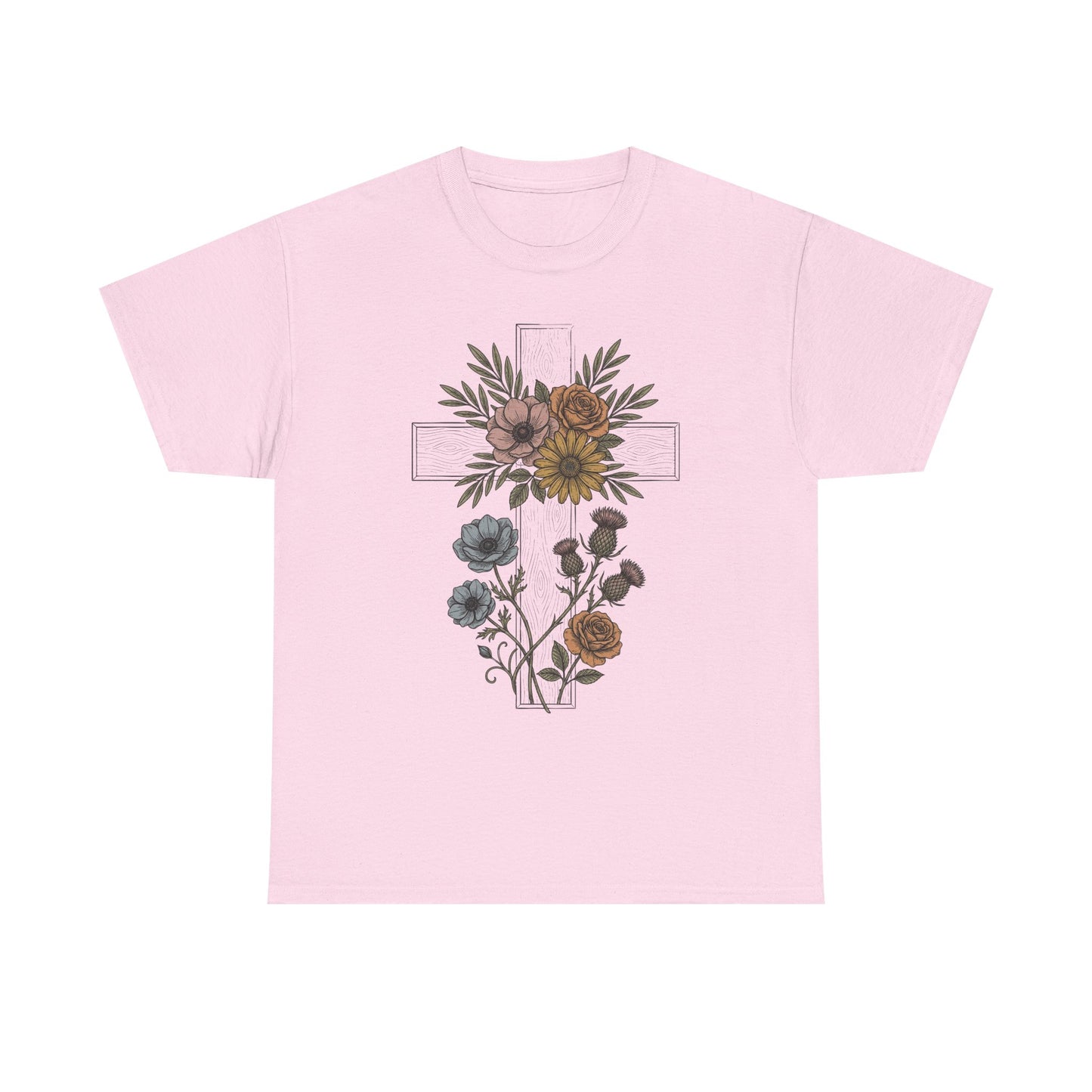Faith Floral T‑Shirt — "Even in the Chaos His Grace Still Finds Me" Inspirational Tee