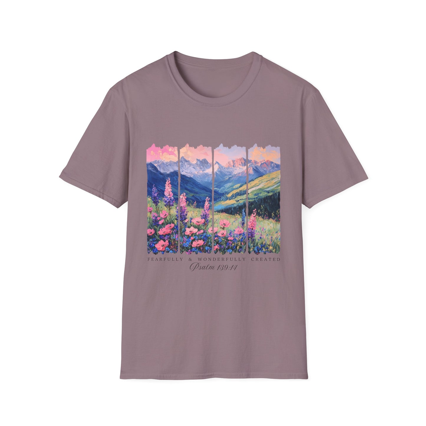 Mountain Wildflower T-Shirt — Scenic Sunrise Landscape Tee