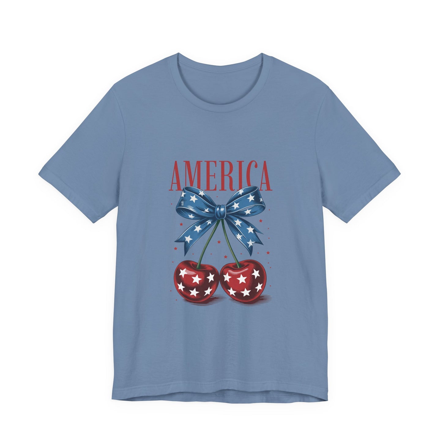 America Cherry Tee — Patriotic Stars & Stripes Graphic T-Shirt