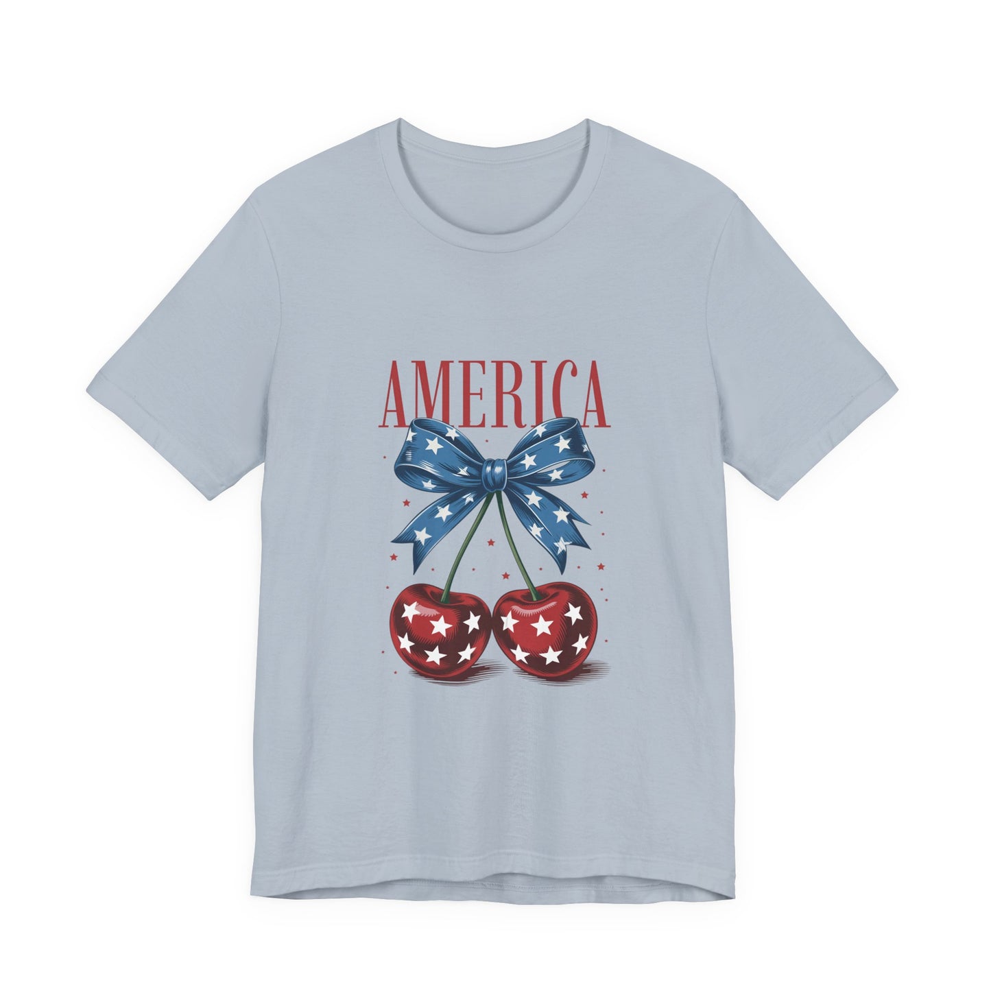 America Cherry Tee — Patriotic Stars & Stripes Graphic T-Shirt