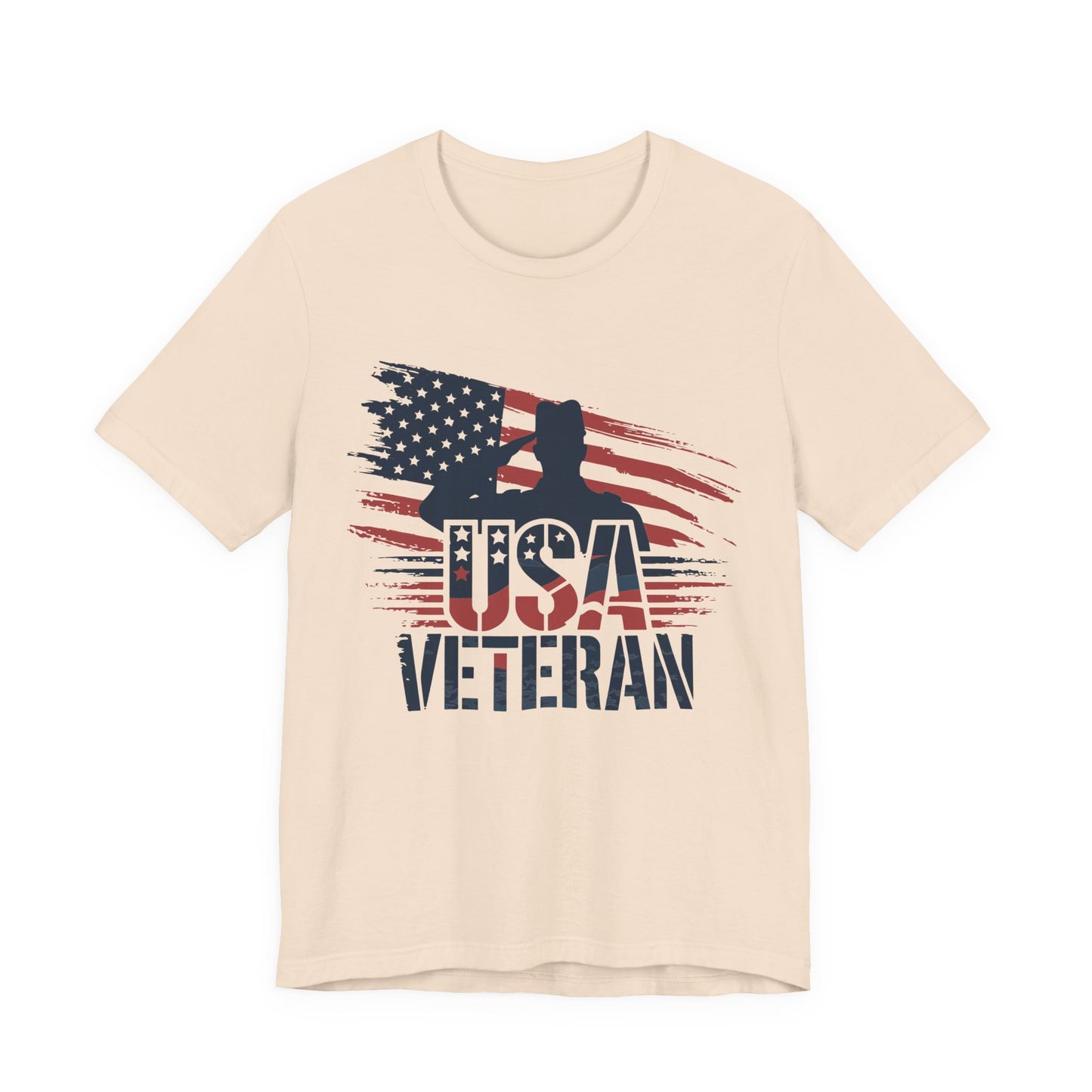 USA Veteran T-Shirt – American Flag Silhouette Patriotic Tee