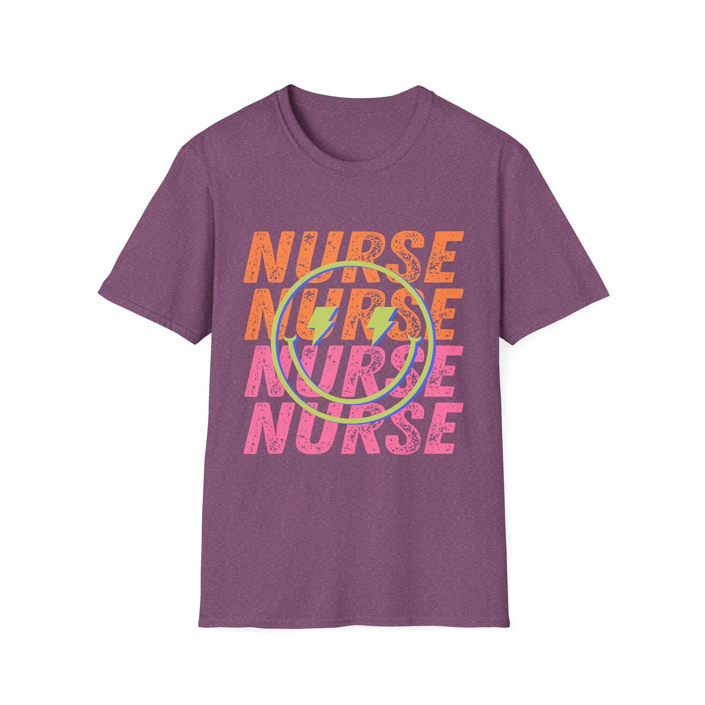 Nurse Repeat Circle Graphic T-Shirt — Colorful Floral Nurse Tee