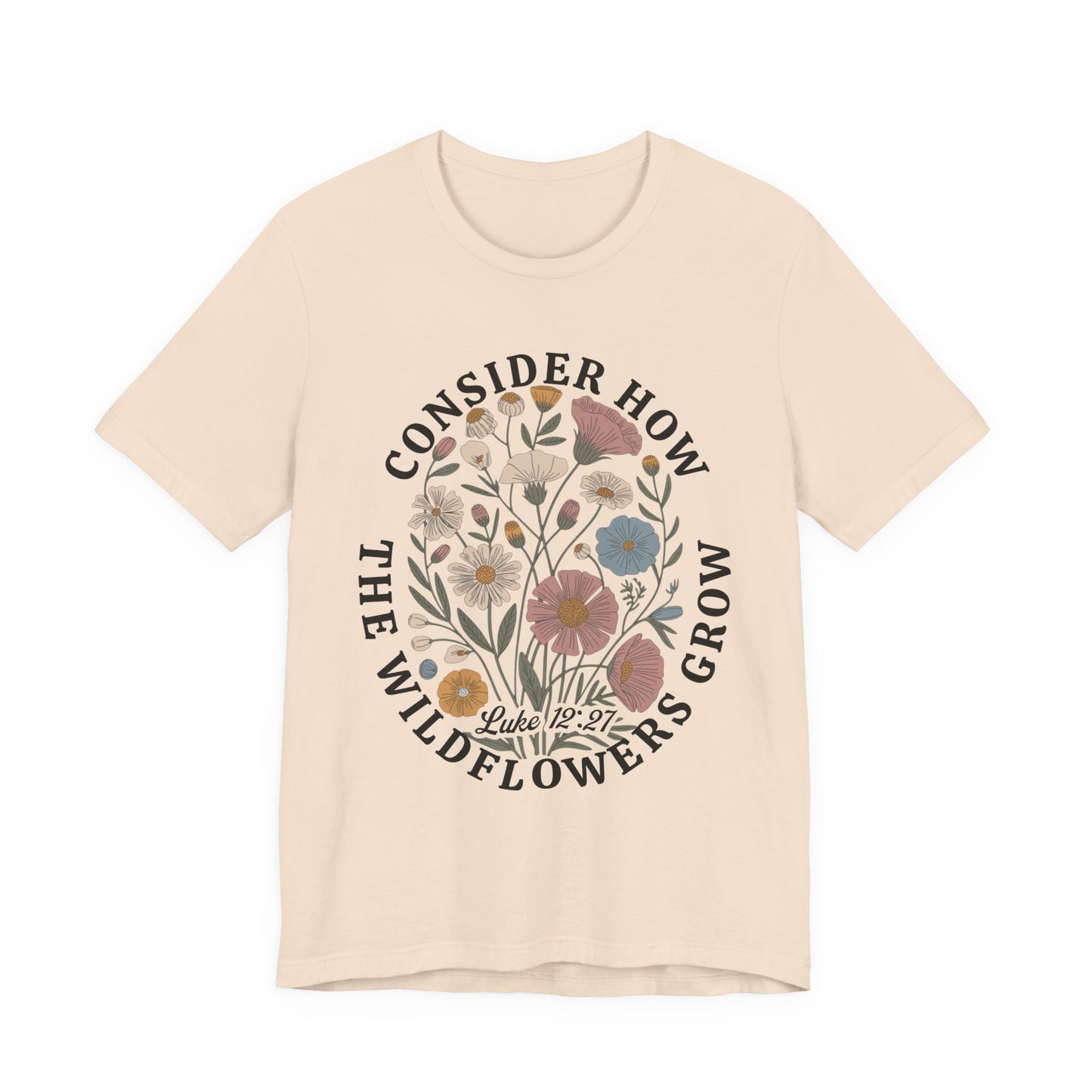 Floral 'Consider How the Wildflowers Grow' T-Shirt