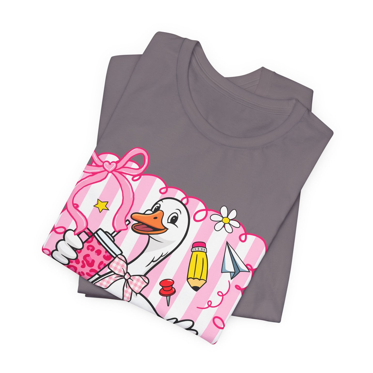 Cute Goose Graphic Tee — School Supplies Back-to-School T-Shirt