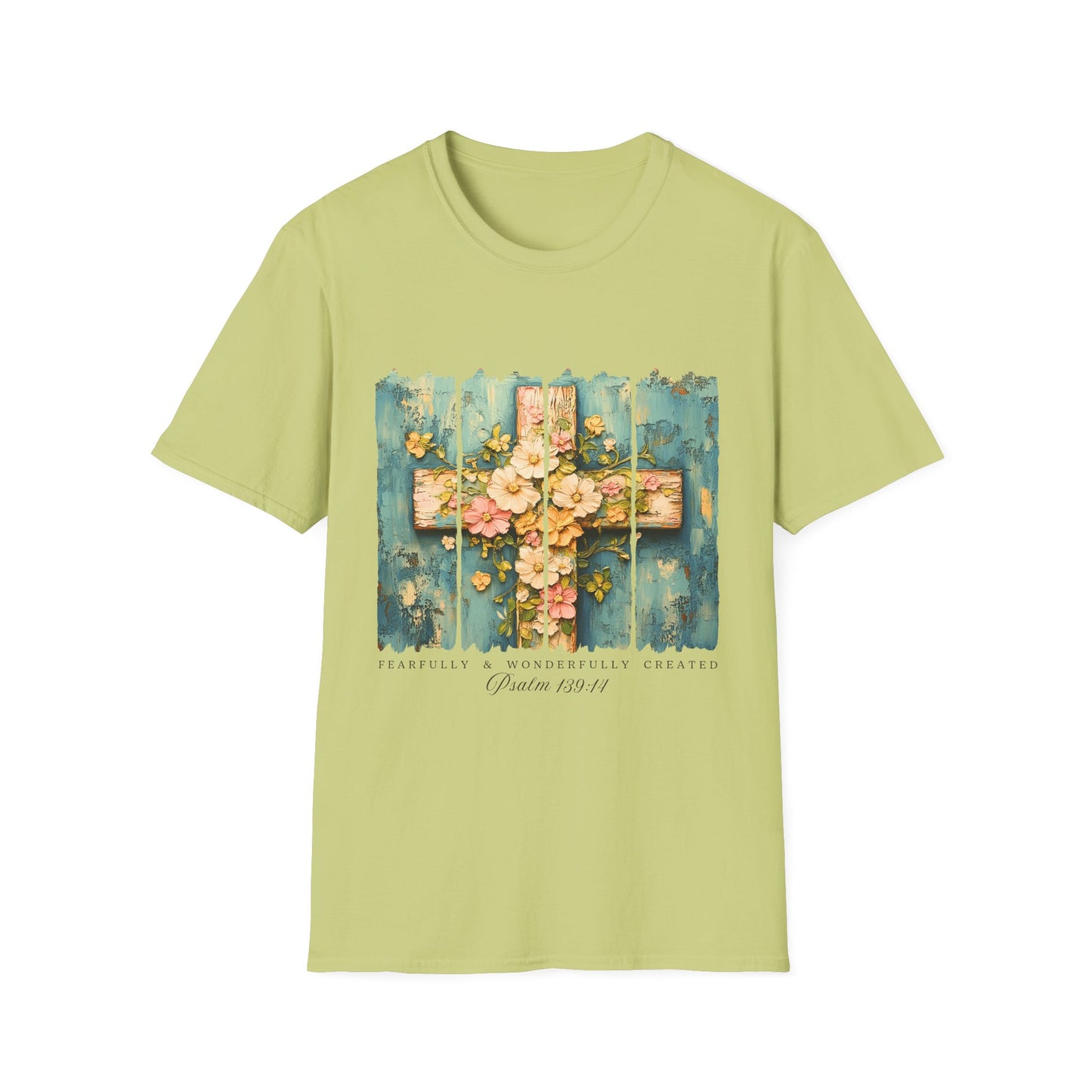 Floral Cross Christian T-Shirt — Faith, Hope & New Life Easter Tee