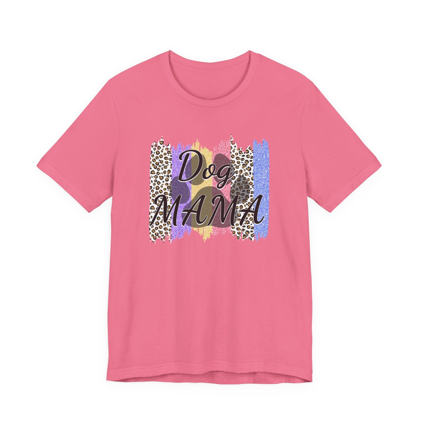 Dog Mama Tee — Leopard Brushstroke Graphic T‑Shirt for Dog Lovers