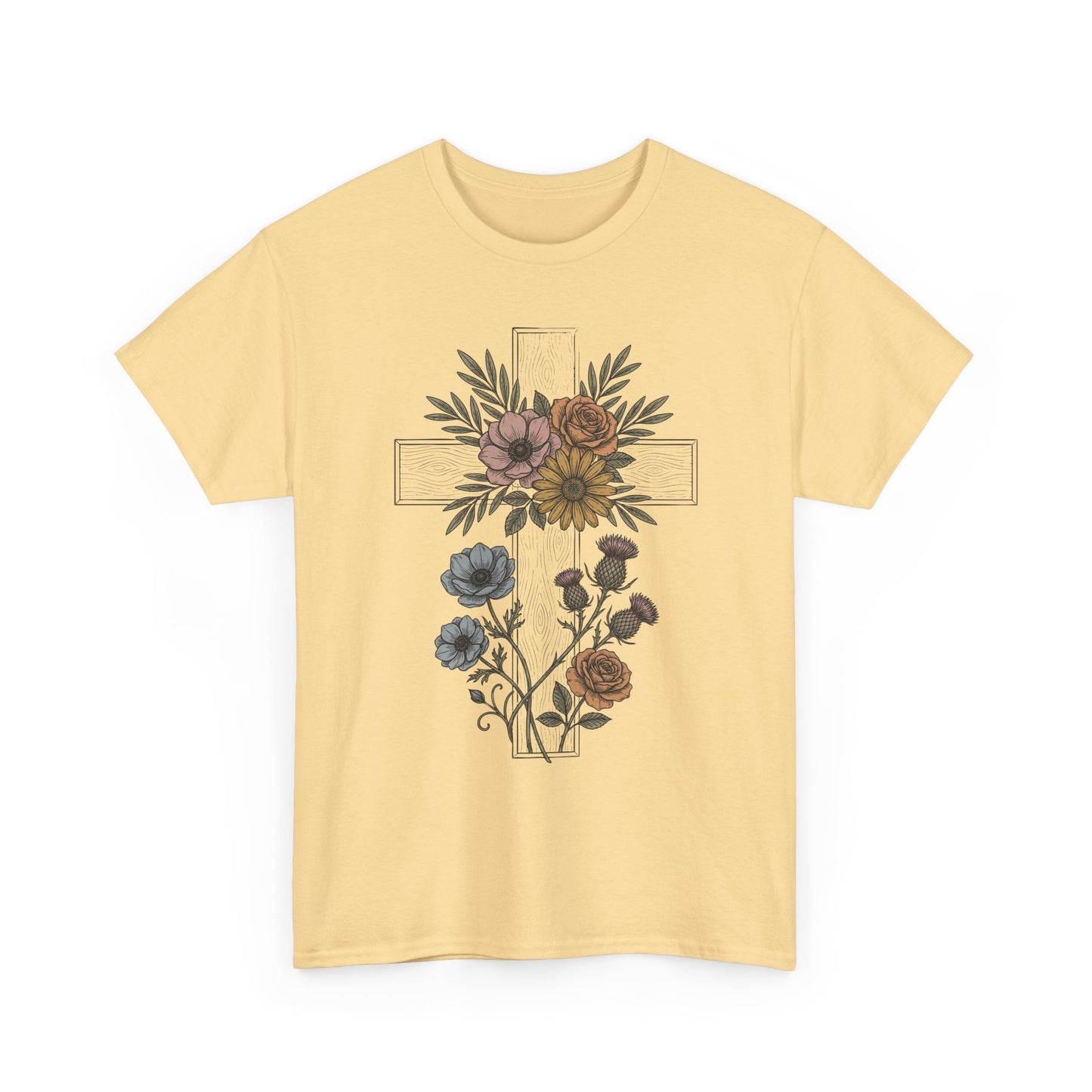 Faith Floral T‑Shirt — "Even in the Chaos His Grace Still Finds Me" Inspirational Tee