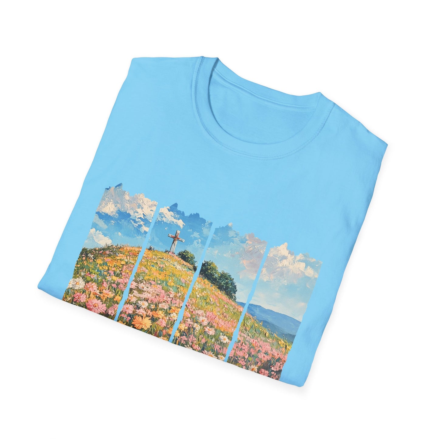 Wildflower Hills Scenic Tee — 'Live in It' Landscape Graphic T-Shirt