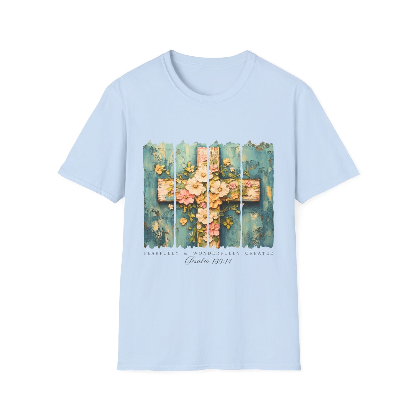 Floral Cross Christian T-Shirt — Faith, Hope & New Life Easter Tee
