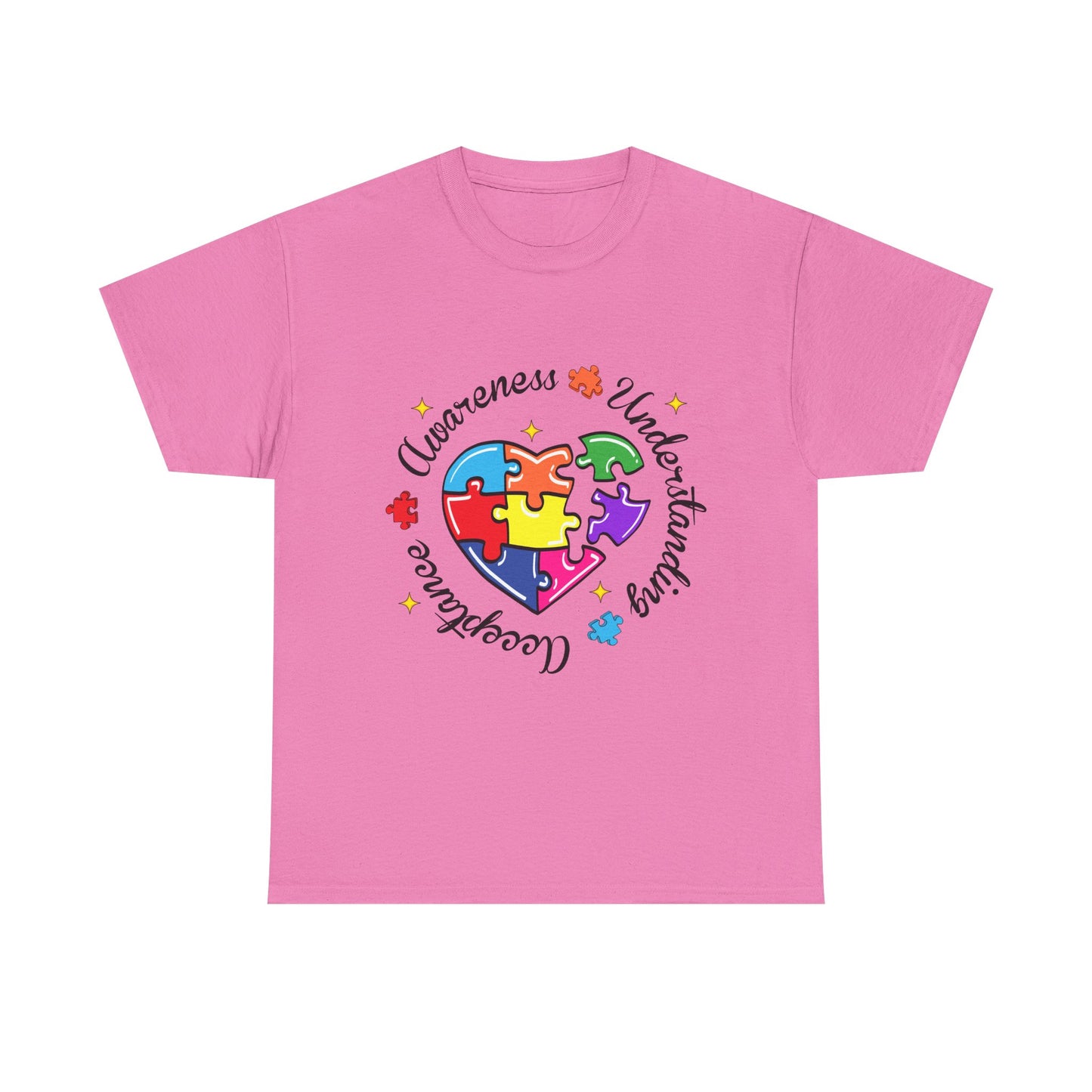Autism Awareness Puzzle Heart T-Shirt – 'Awareness, Understanding, Acceptance'