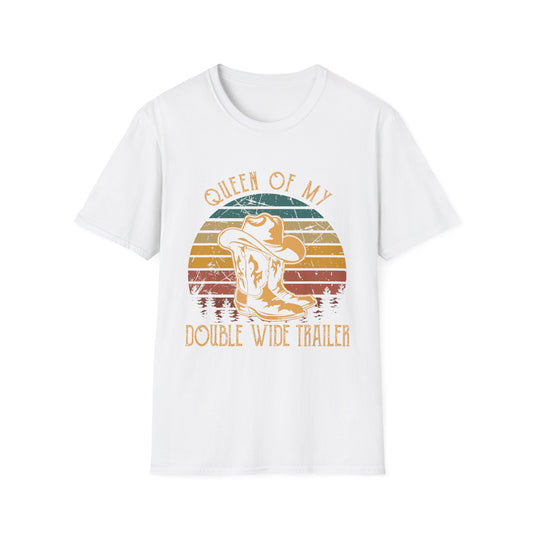 Queen of My Double Wide Trailer T-Shirt — Retro Cowgirl Graphic Tee