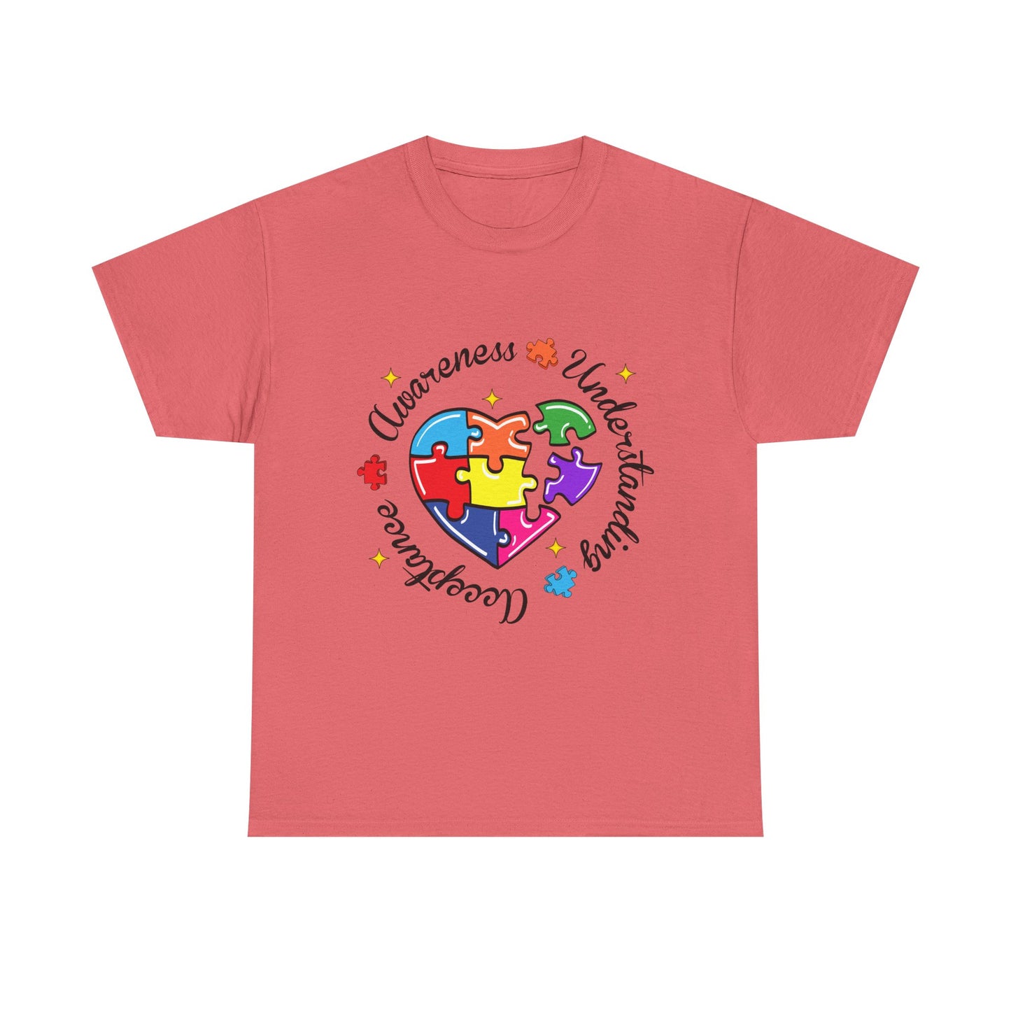 Autism Awareness Puzzle Heart T-Shirt – 'Awareness, Understanding, Acceptance'