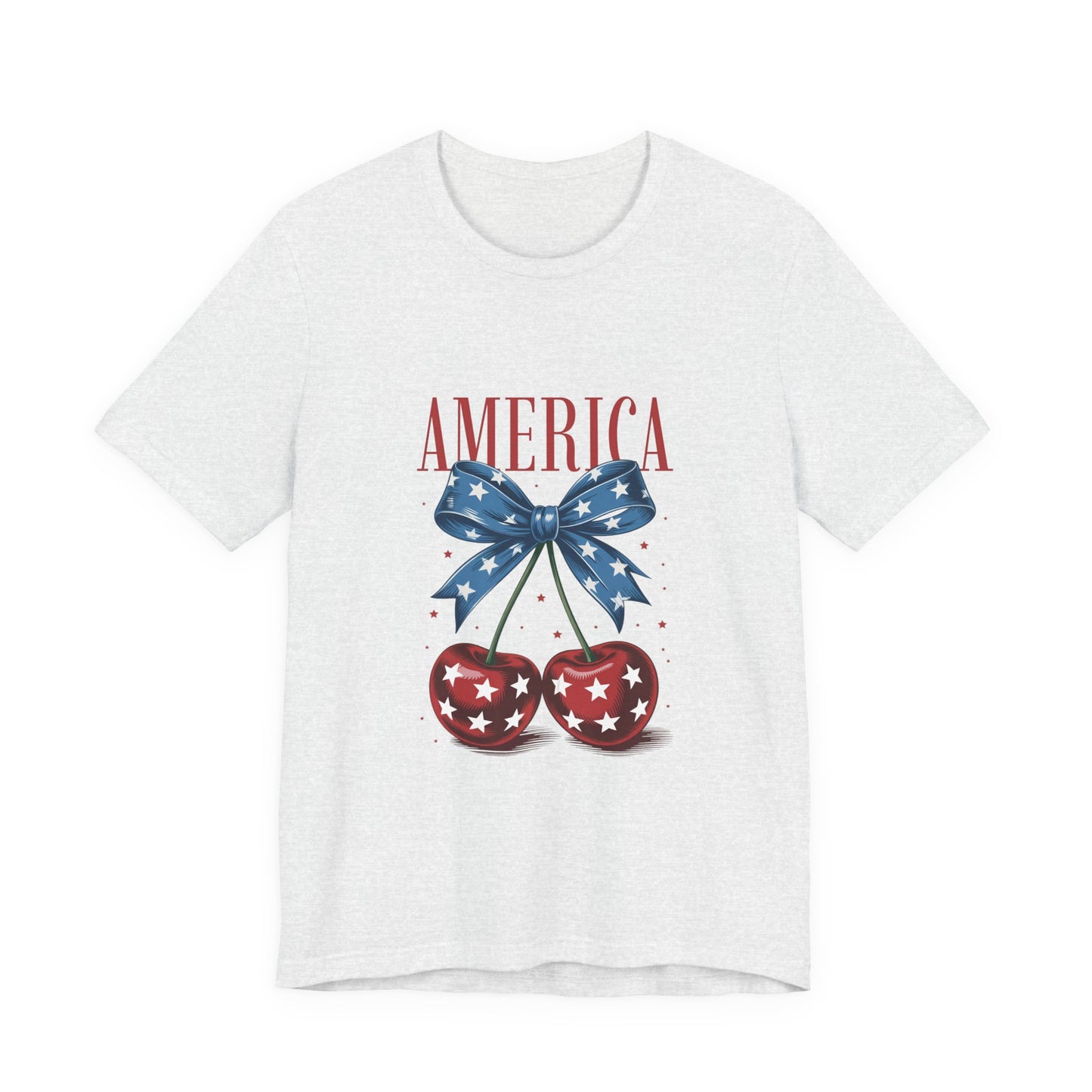 America Cherry Tee — Patriotic Stars & Stripes Graphic T-Shirt