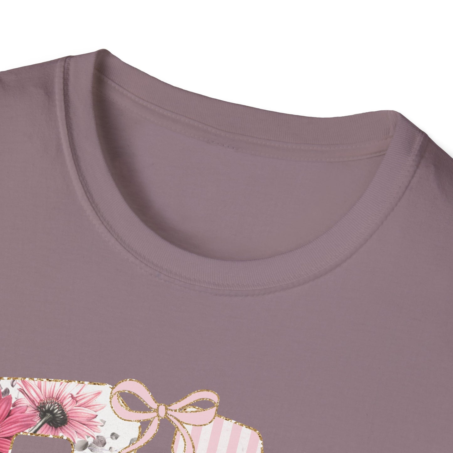 T-Shirt — RN Floral Script Design (Pink Stripes & Roses)