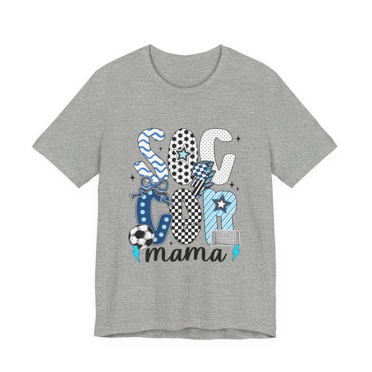 Soccer Mama Graphic Tee — 'Soccer Mama' Blue Patterned Design