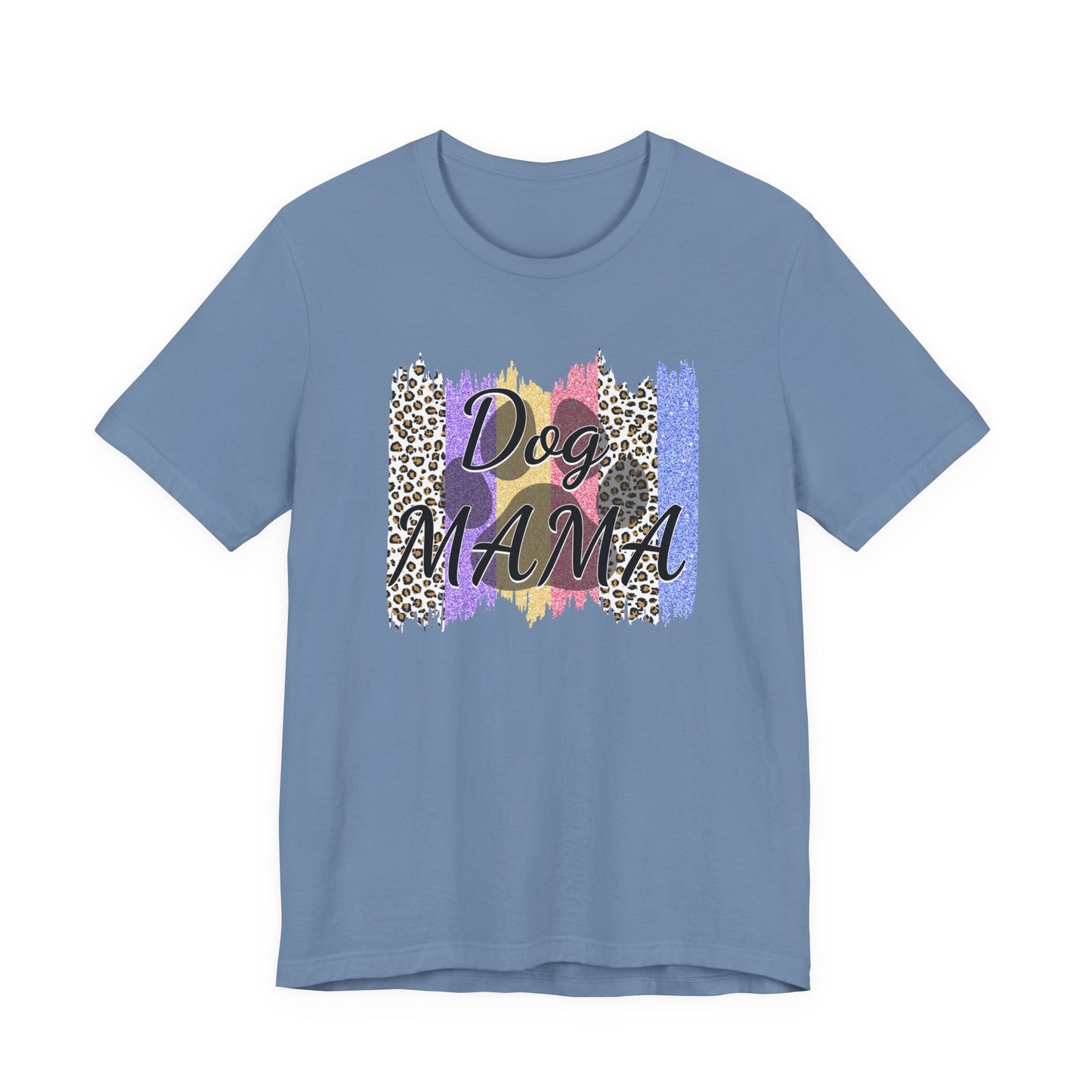 Dog Mama Tee — Leopard Brushstroke Graphic T‑Shirt for Dog Lovers