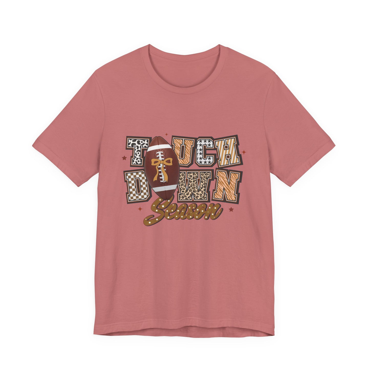 Touchdown Season Football T-Shirt — Retro Brown Leopard Print Design