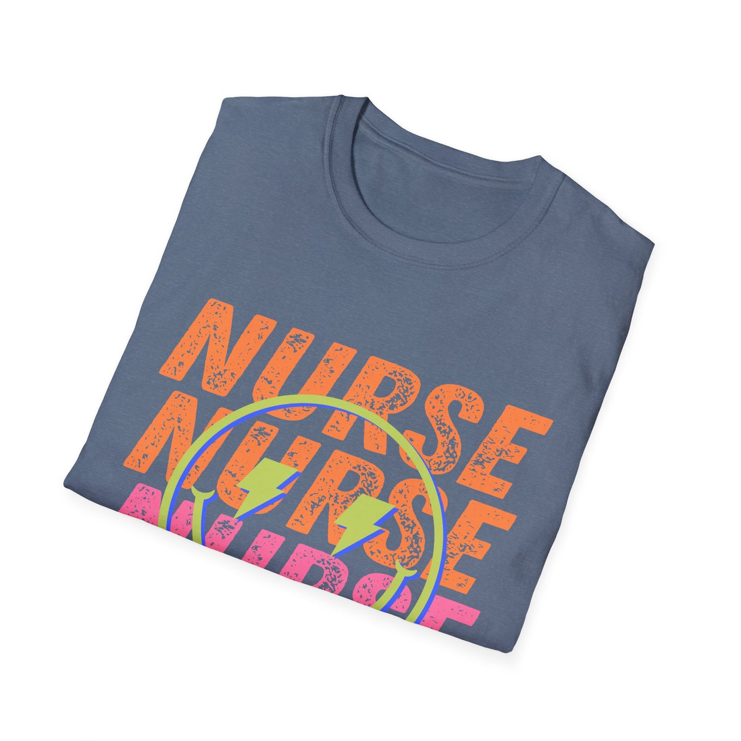 Nurse Repeat Circle Graphic T-Shirt — Colorful Floral Nurse Tee