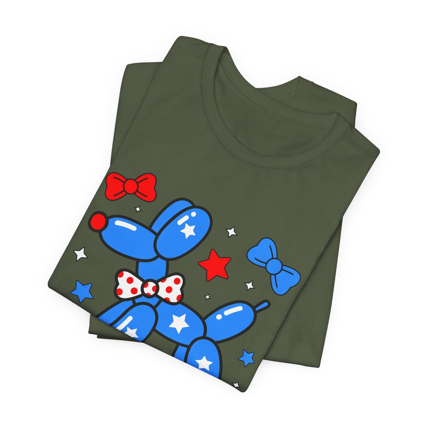 Party in the USA Balloon Dog Tee – Patriotic 4th of July Graphic T-Shirt