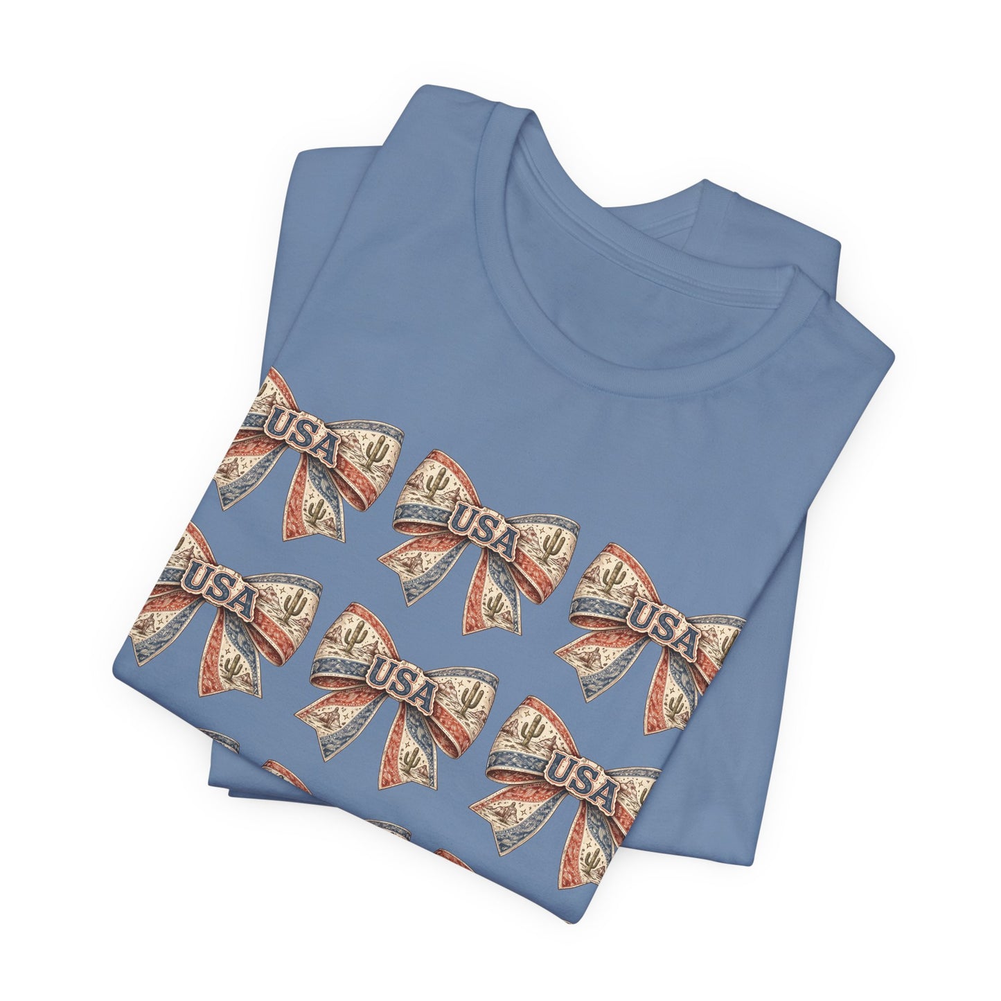 USA Patriotic Bow Pattern T-Shirt