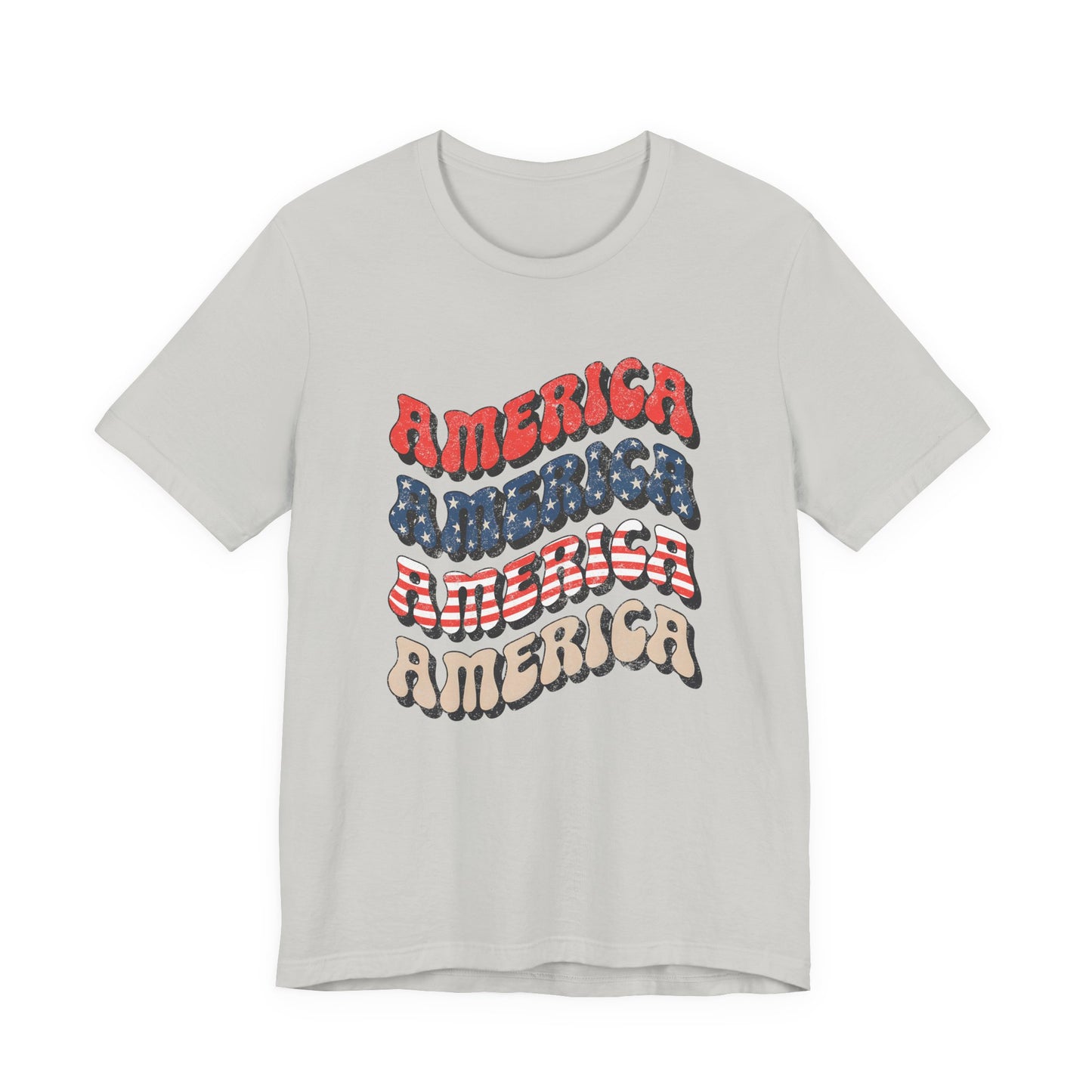 Patriotic "America" Retro Wave T-Shirt
