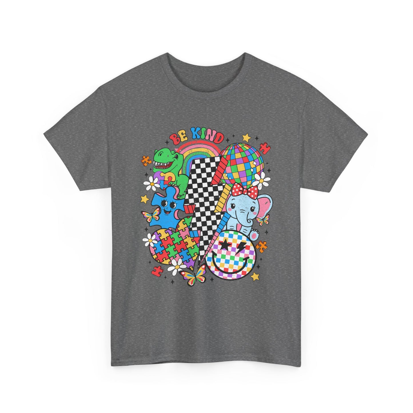 Autism Awareness Puzzle Heart Tee — Colorful Kids & Adults Support Shirt
