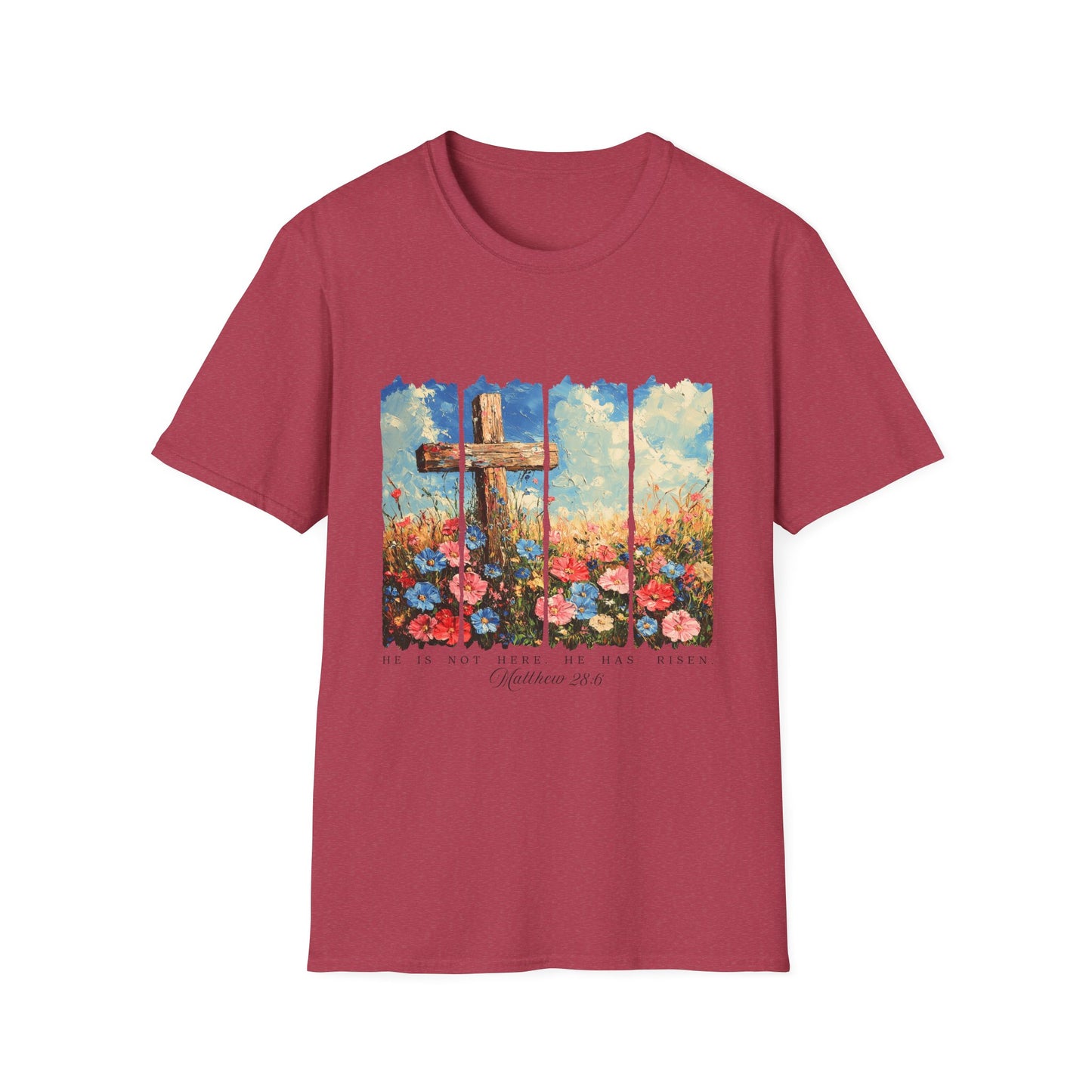Cross and Flowers T-Shirt – Christian Faith Floral Graphic Tee (Acts 2:37)