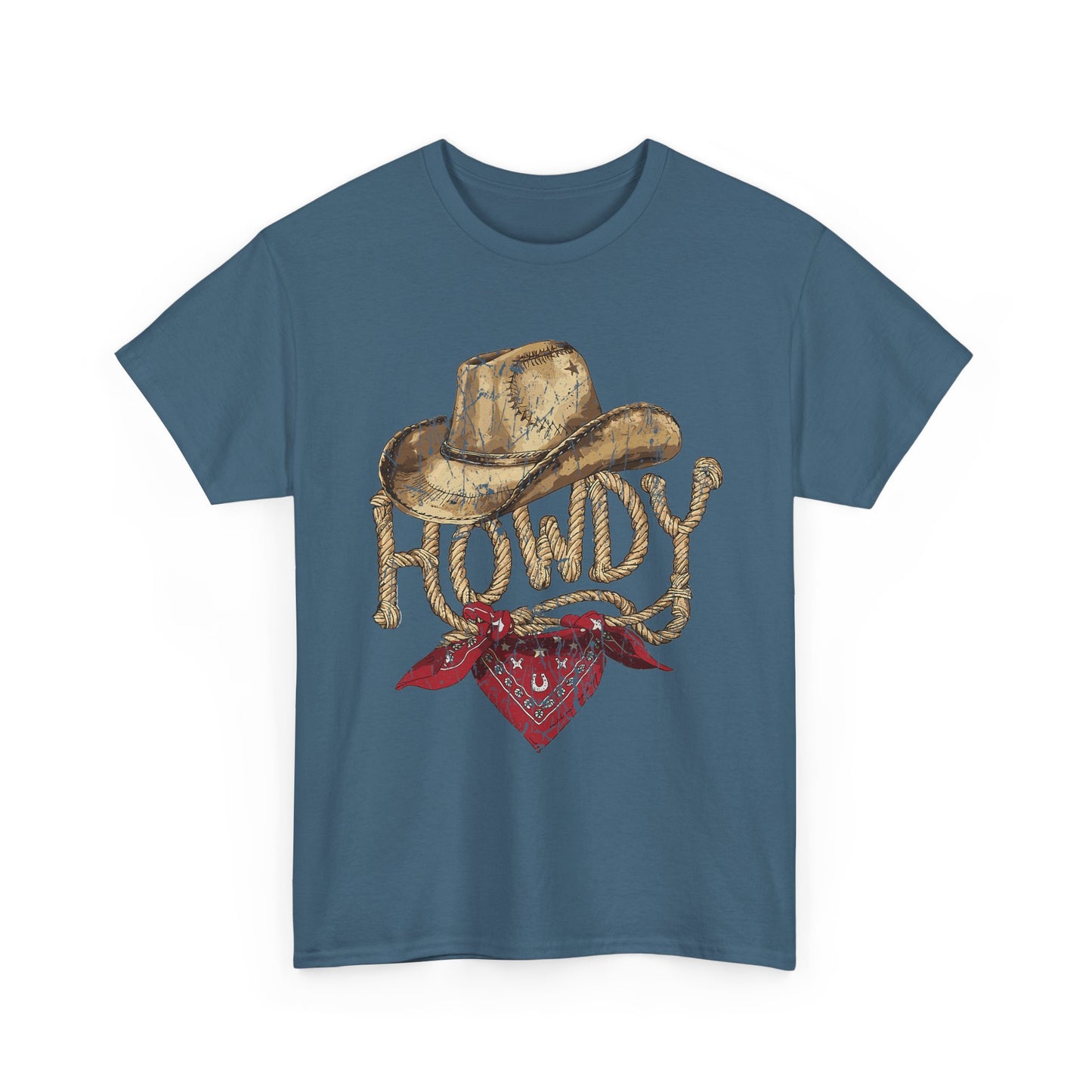 Howdy Cowboy Tee — Vintage Western Hat & Bandana Graphic
