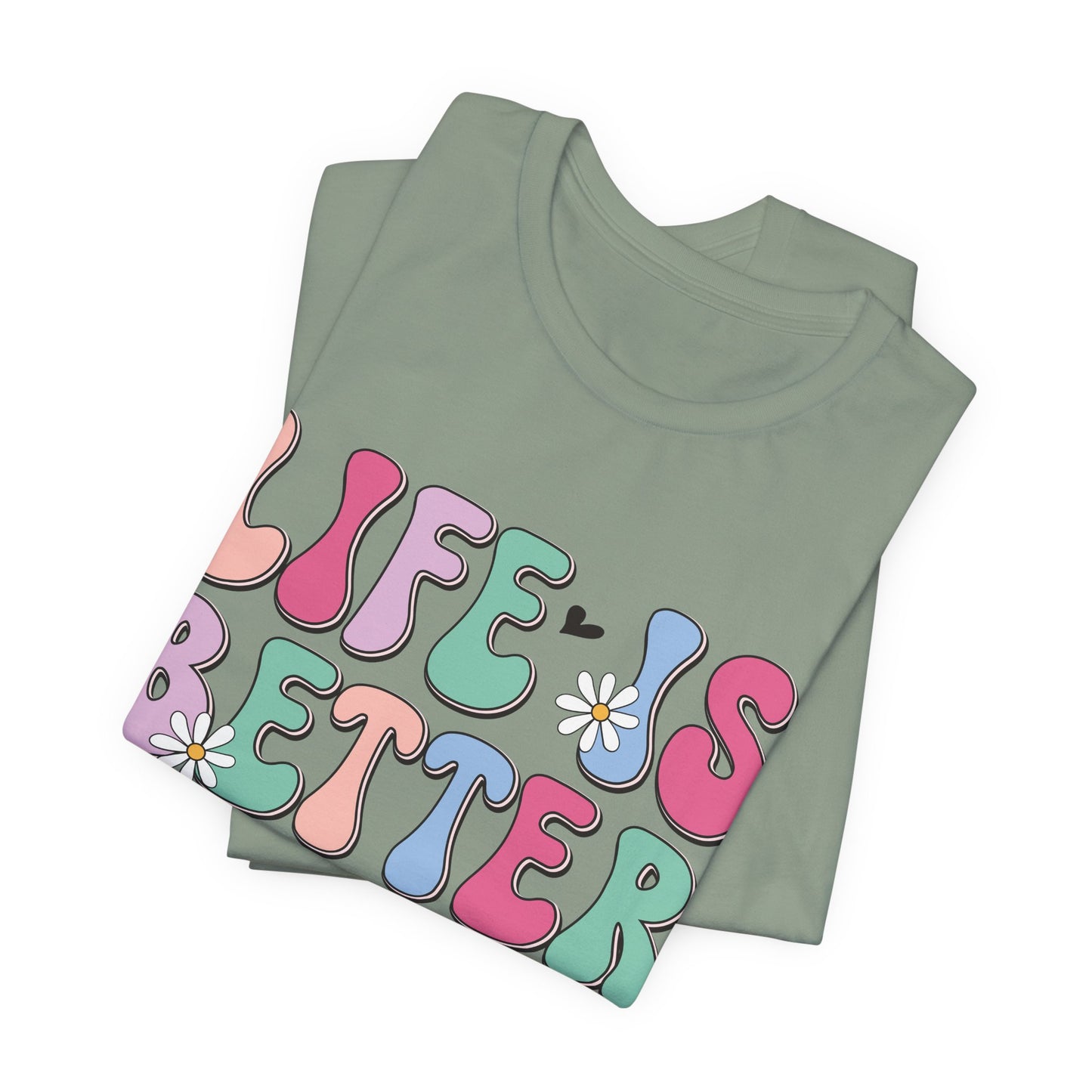 Life Is Better With My Boys Tee — Retro Pastel Floral Family T‑Shirt