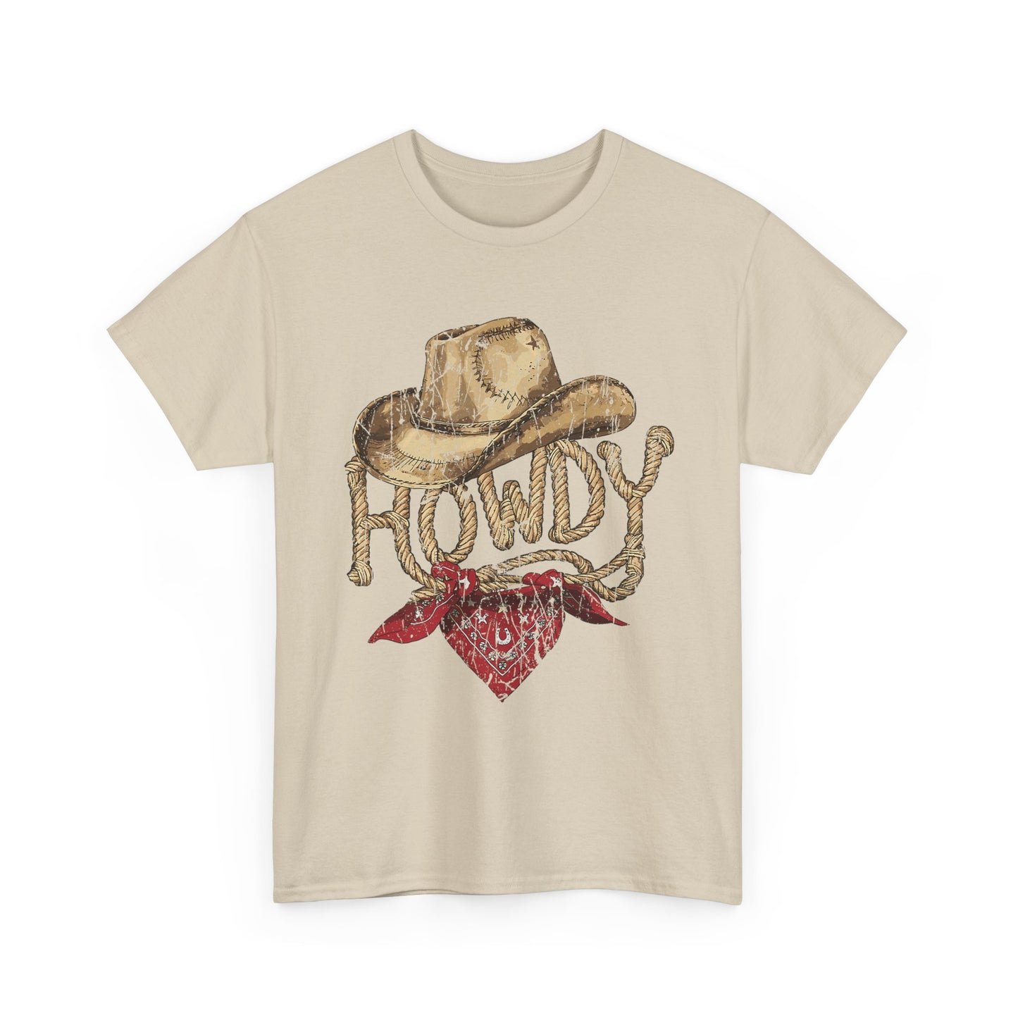 Howdy Cowboy Tee — Vintage Western Hat & Bandana Graphic