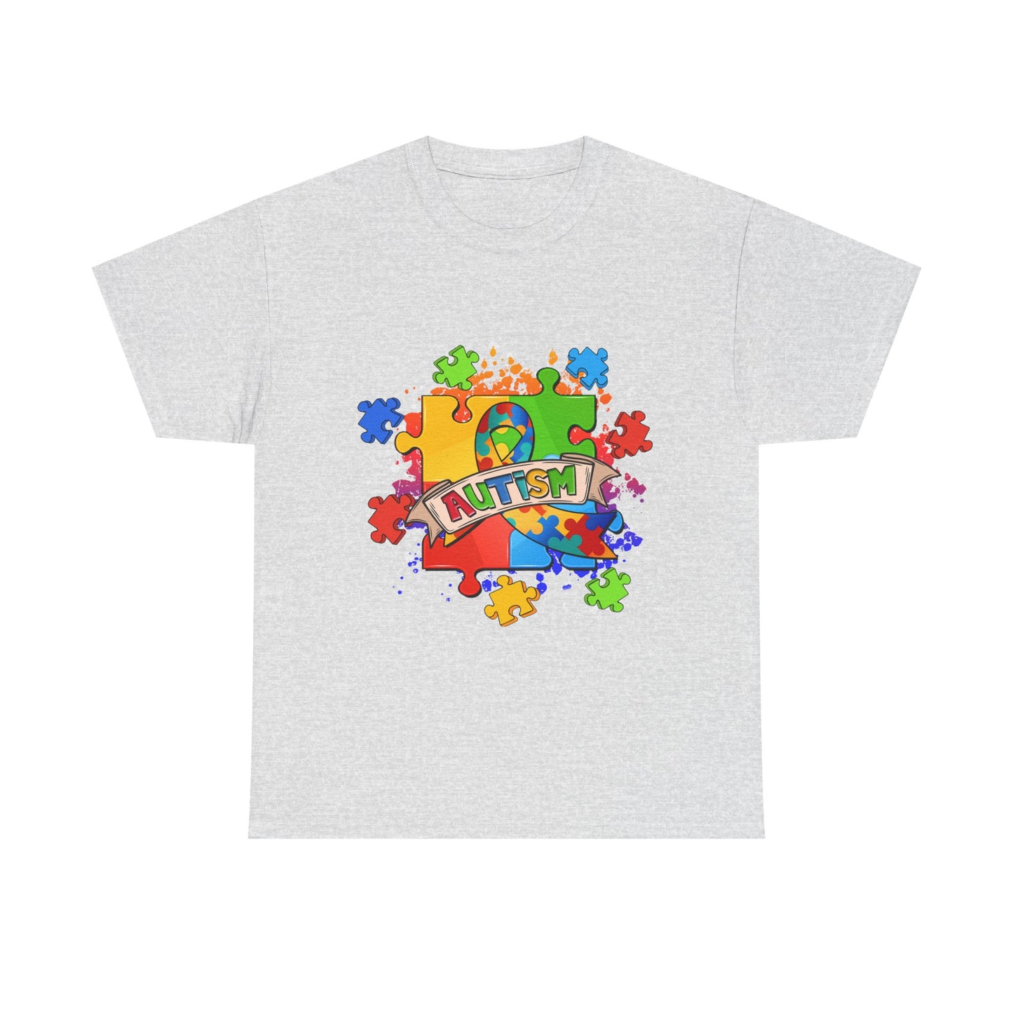 Autism Awareness Puzzle Tee – Colorful 'Autism' Ribbon Design