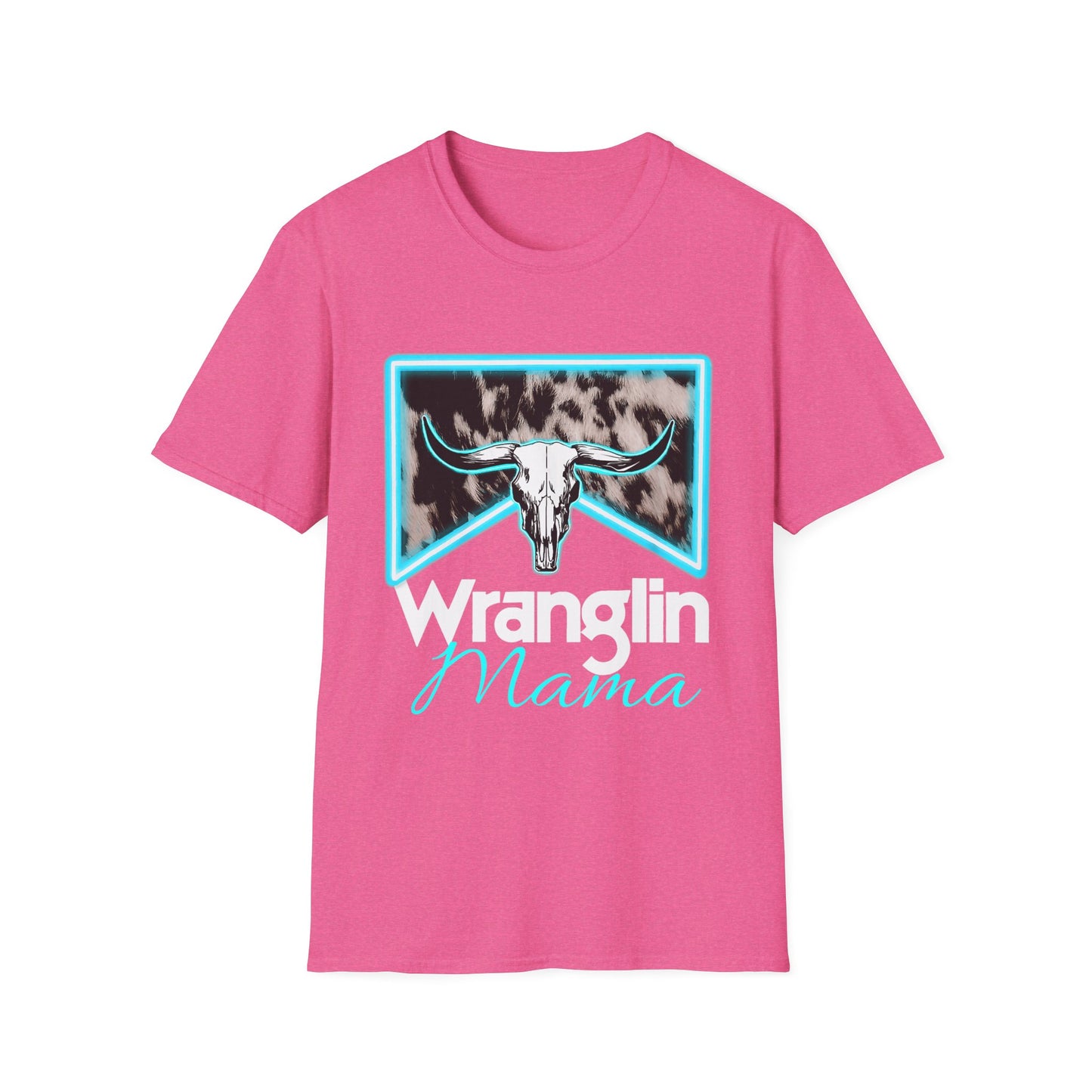 Wranglin Mama Tee — Western Cow Skull Graphic T-Shirt for Moms